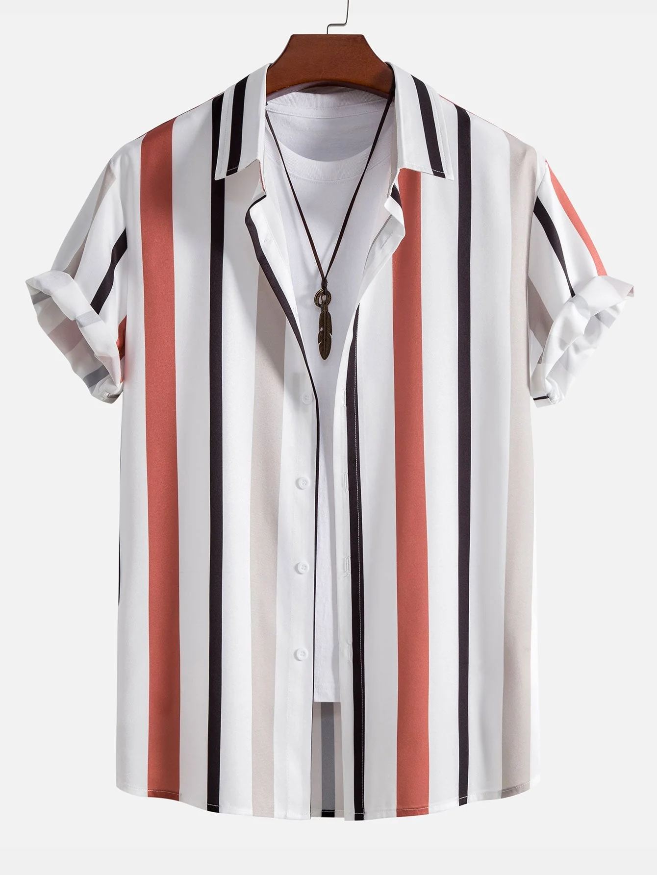 Gestreifte Button-Down-Hemd & Badehose - Image 3