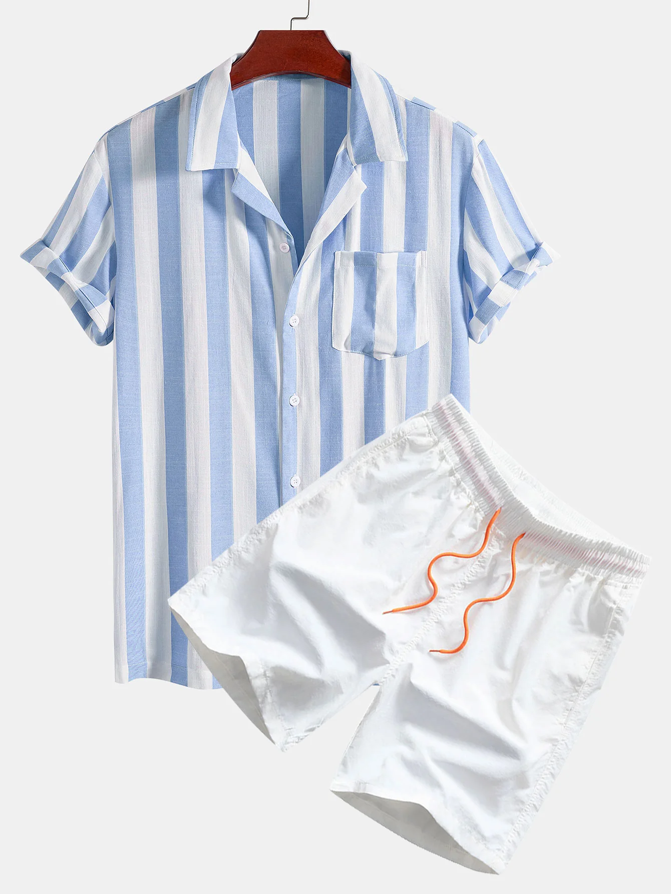 Gestreiftes Cuban-Kragen-Hemd & Badehosen - Image 2