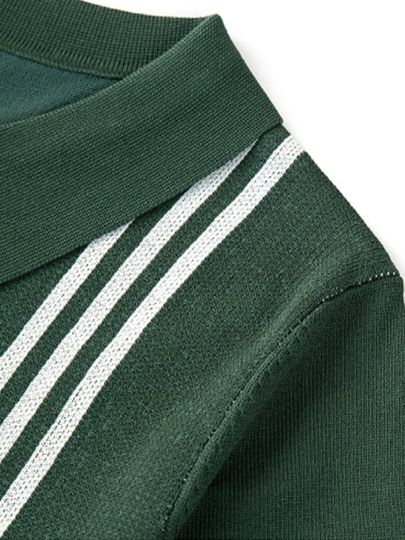 Gestreifter Rahmen Kurzarmpullover Polo - Image 3
