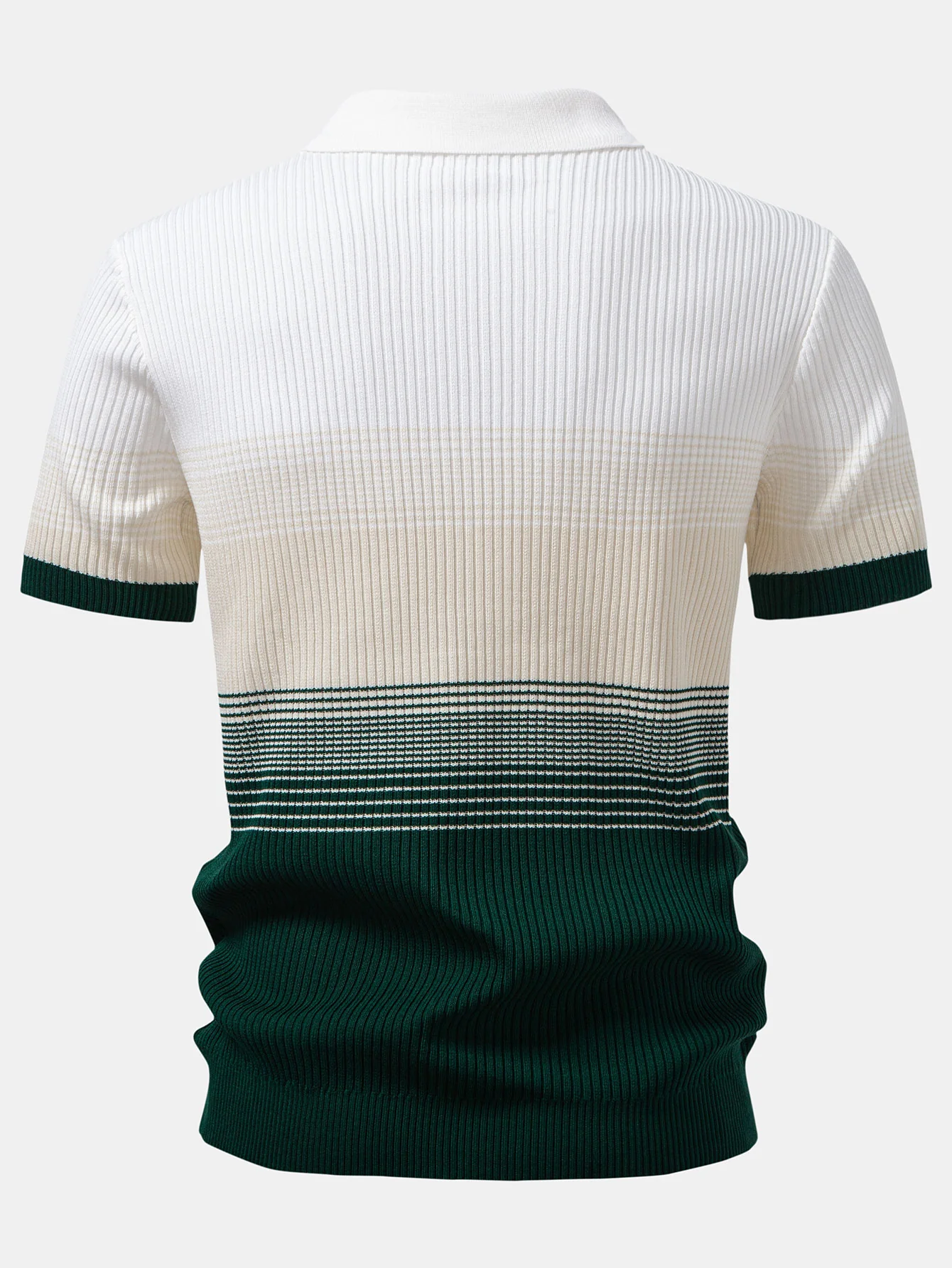Gestreiftes Farbverlauf Strick Poloshirts Shirt - Image 6