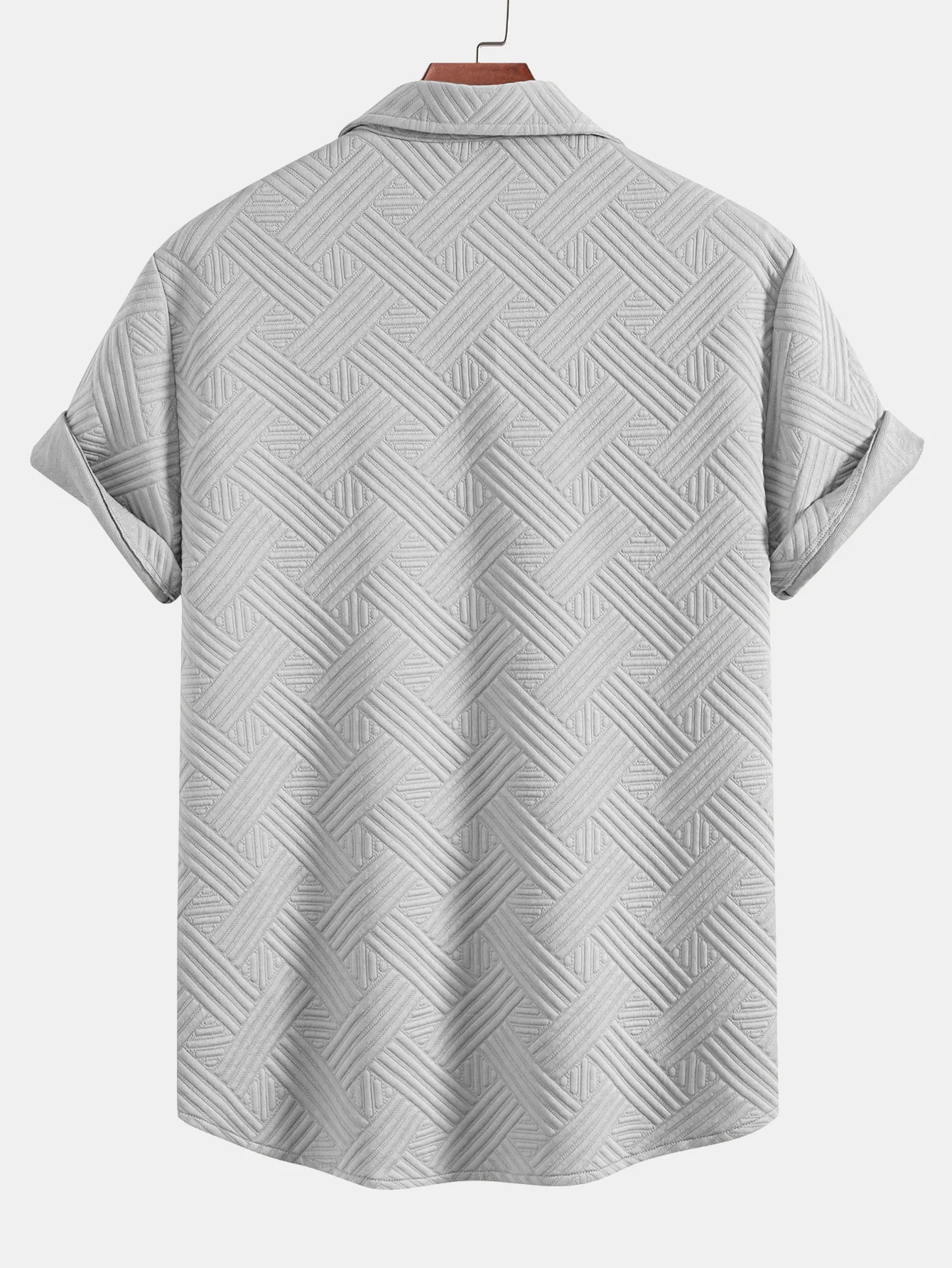 Gestreiftes Jacquard-Knopfleistenhemd & Kordelzug Shorts - Image 11