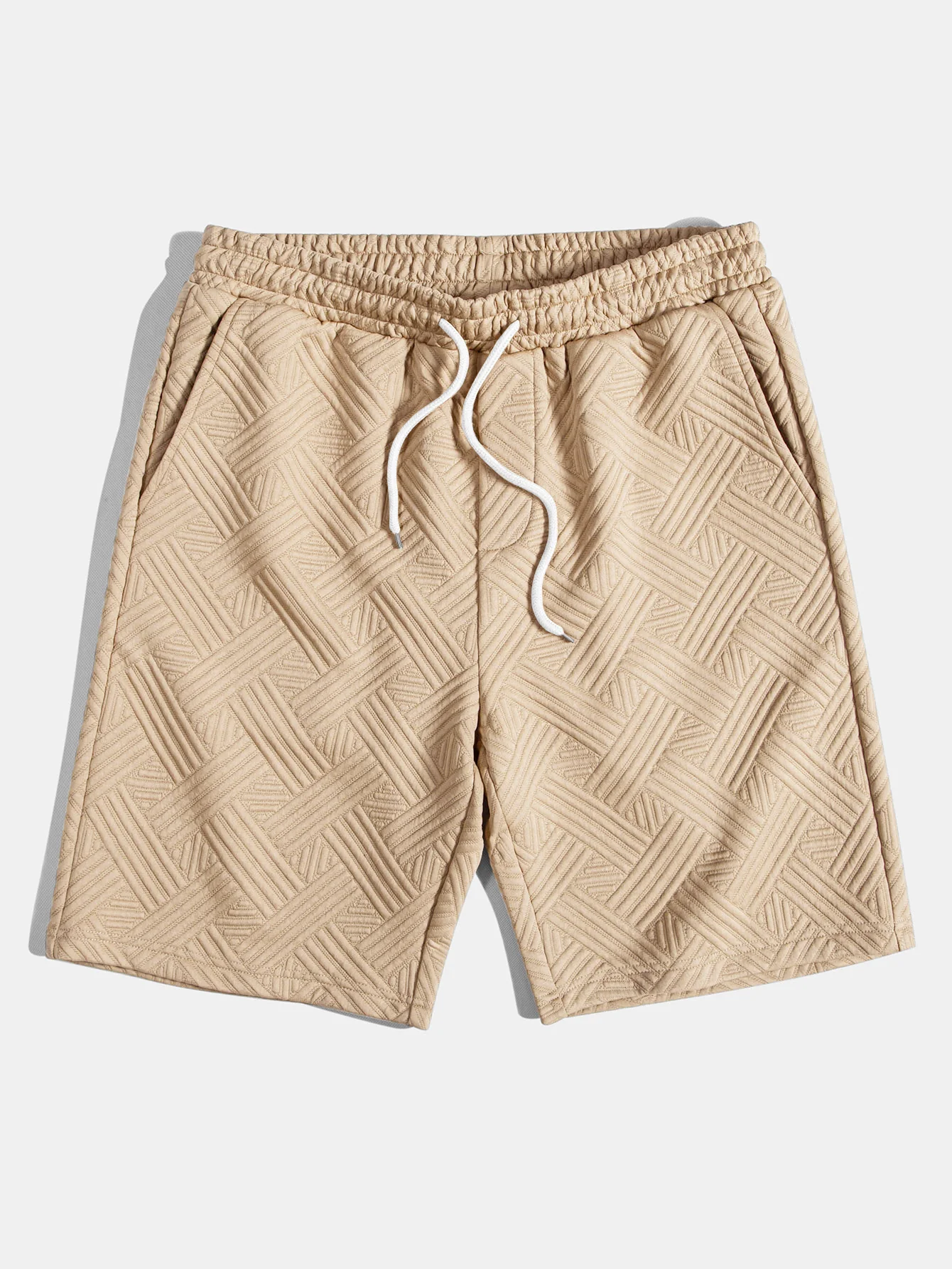 Gestreiftes Jacquard-Knopfleistenhemd & Kordelzug Shorts - Image 16