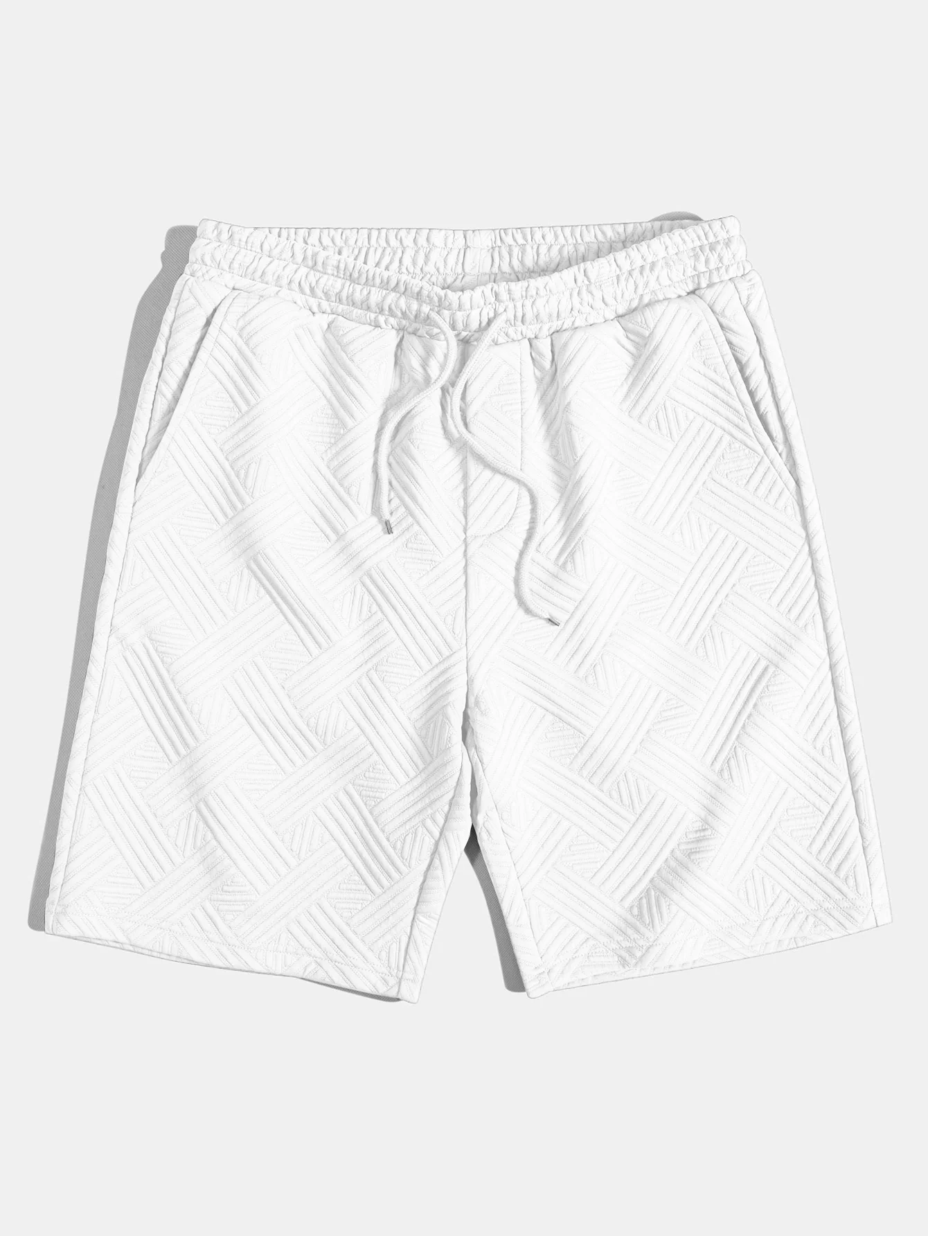 Gestreiftes Jacquard-Knopfleistenhemd & Kordelzug Shorts - Image 22