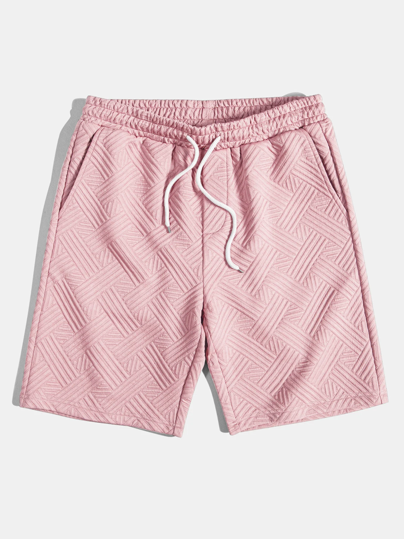 Gestreiftes Jacquard-Knopfleistenhemd & Kordelzug Shorts - Image 24