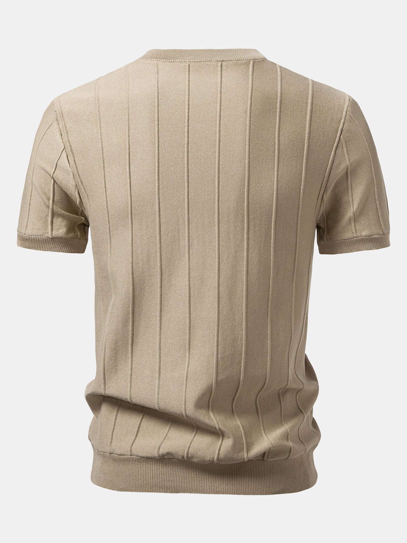 Gestreifter Jacquard Rundhals Pullover Strick-T-Shirt - Image 4