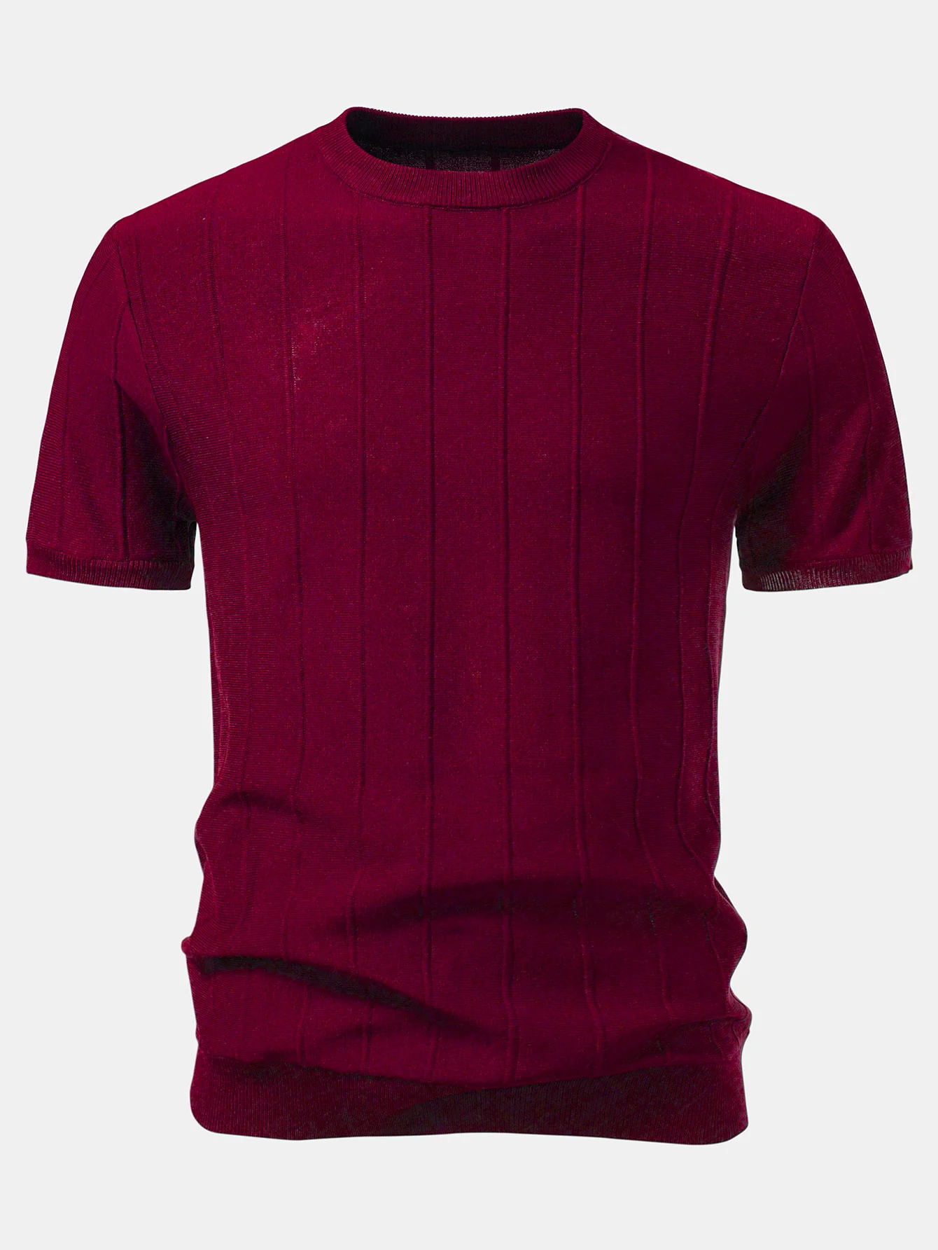 Gestreifter Jacquard Rundhals Pullover Strick-T-Shirt - Image 6