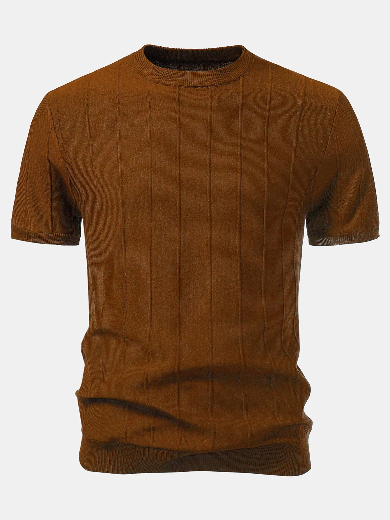 Gestreifter Jacquard Rundhals Pullover Strick-T-Shirt - Image 7