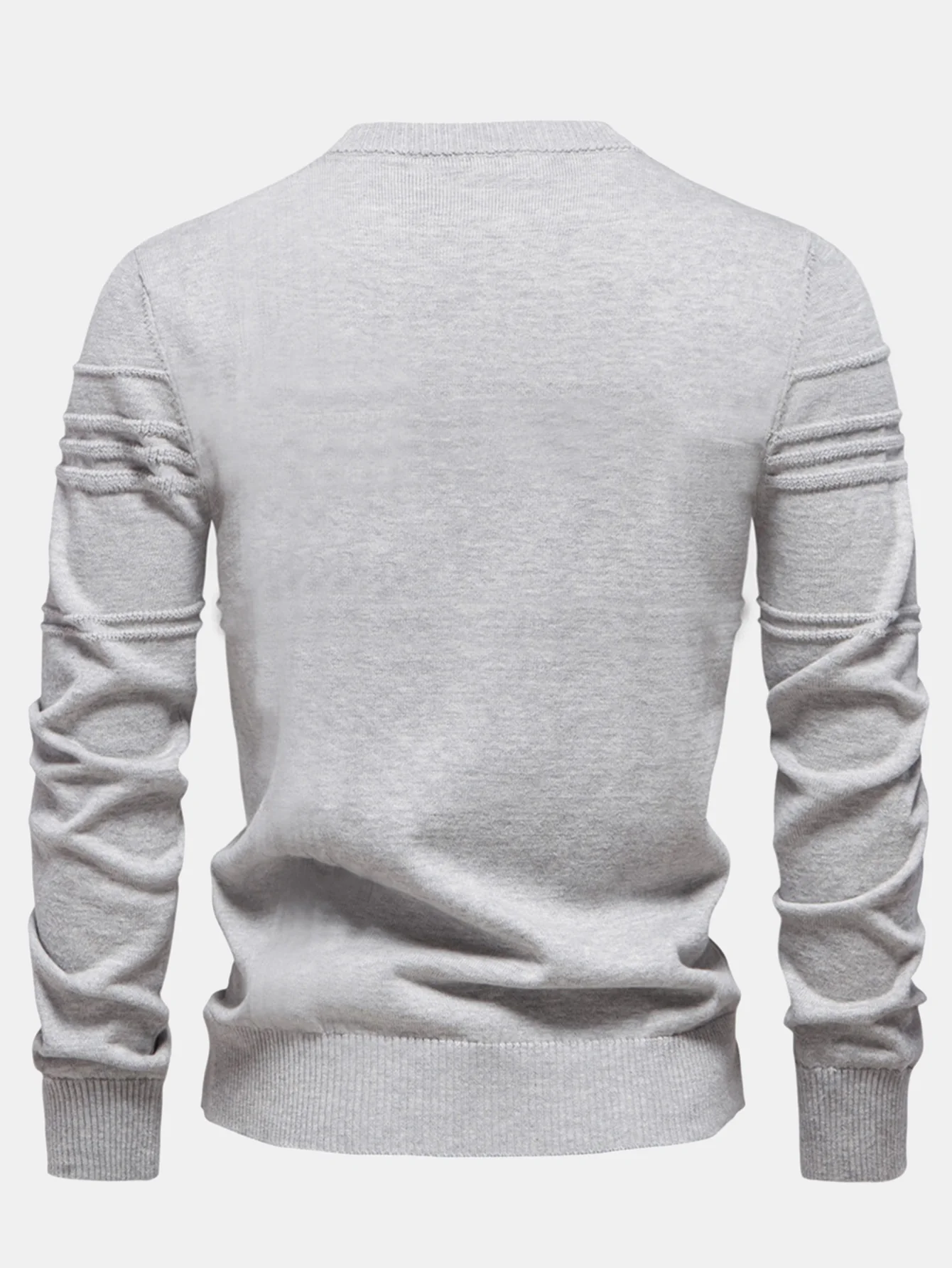 Gestreifter Jacquard-Pullover mit Rundhalsausschnitt - Image 4