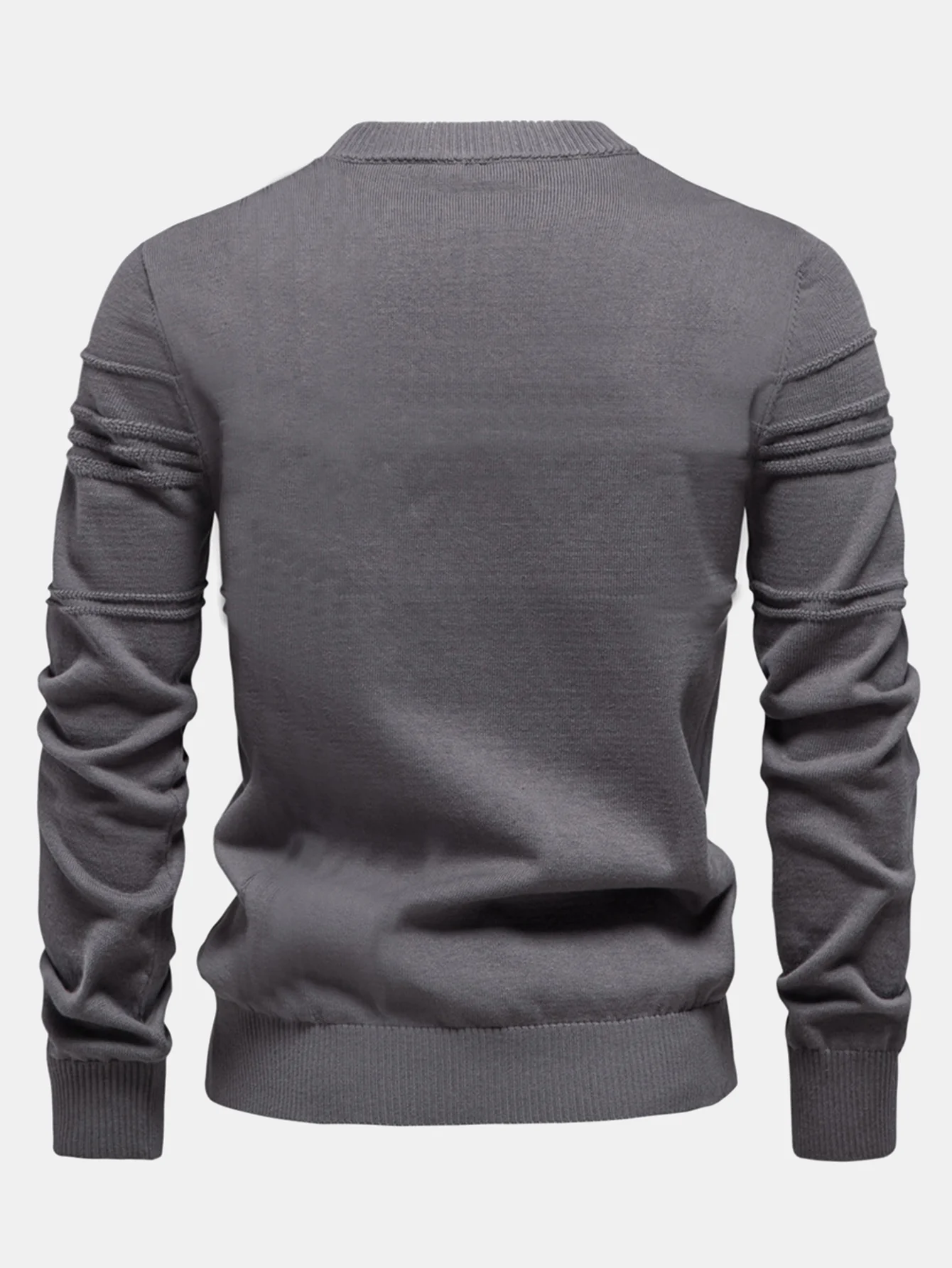 Gestreifter Jacquard-Pullover mit Rundhalsausschnitt - Image 6