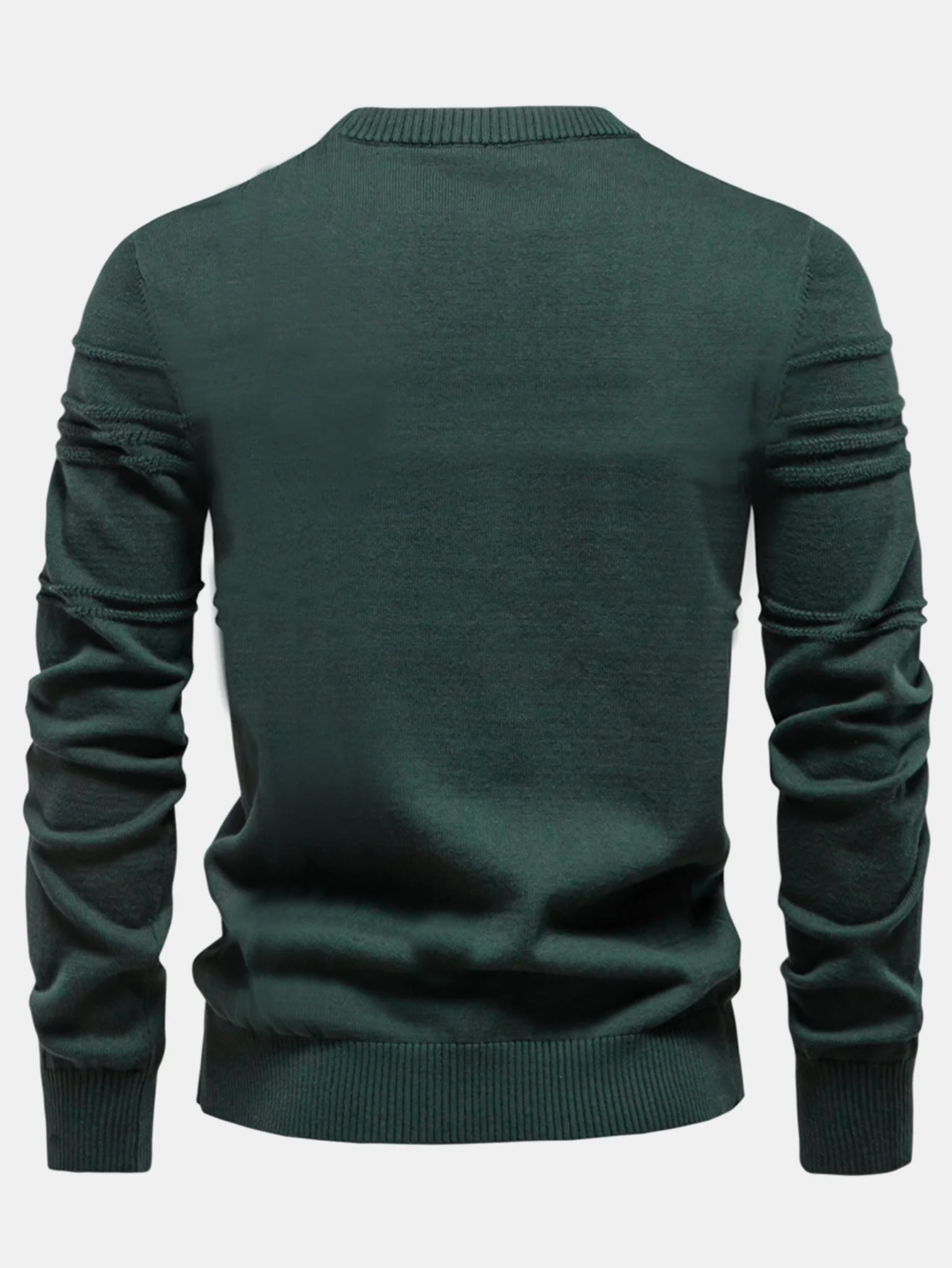 Gestreifter Jacquard-Pullover mit Rundhalsausschnitt - Image 8
