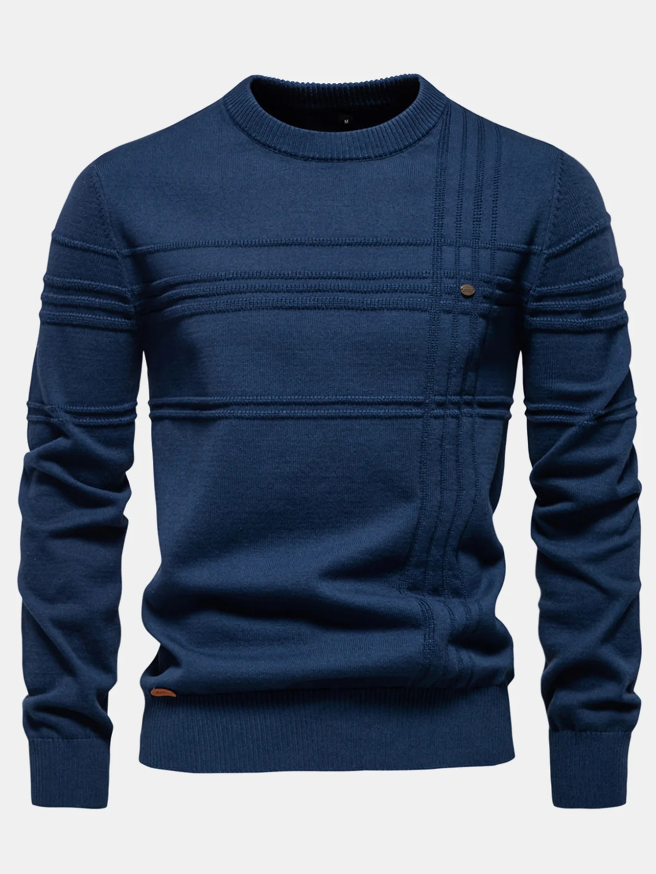 Gestreifter Jacquard-Pullover mit Rundhalsausschnitt - Image 9