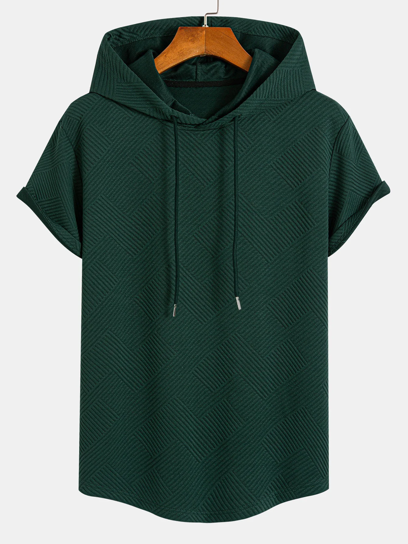 Gestreiftes Jacquard-Kapuzen-T-Shirt & Shorts - Image 4