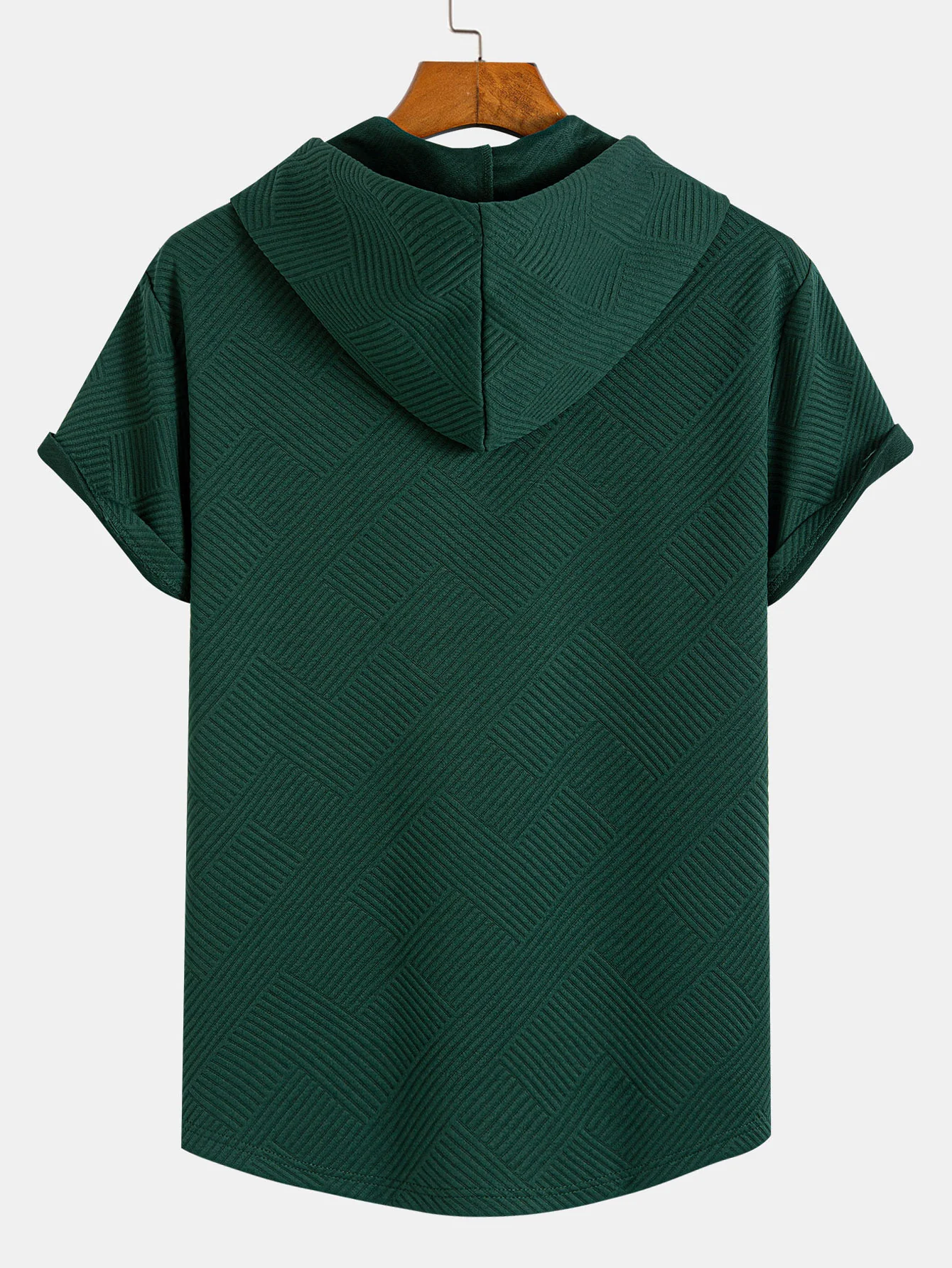 Gestreiftes Jacquard-Kapuzen-T-Shirt & Shorts - Image 5