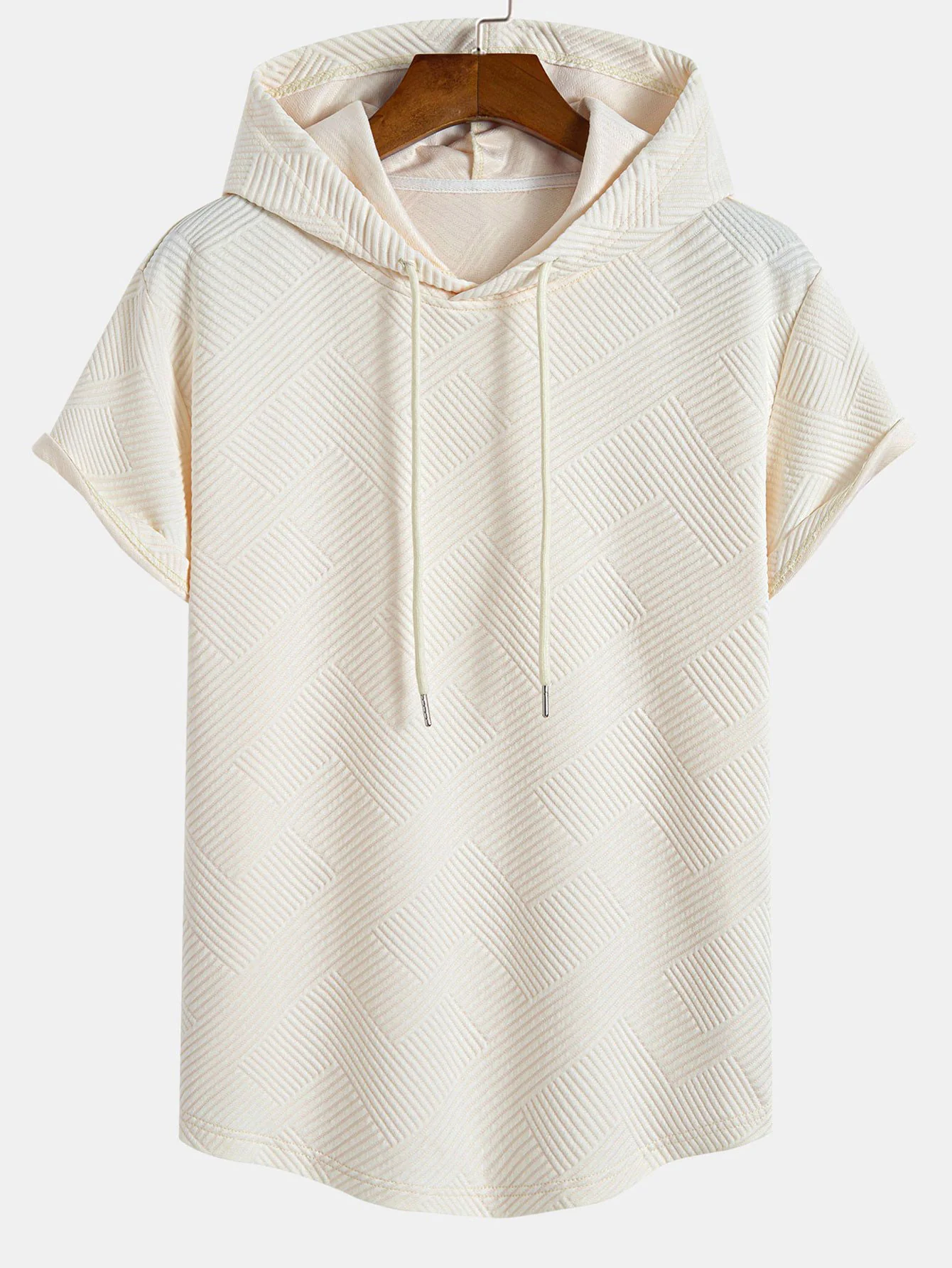 Gestreiftes Jacquard-Kapuzen-T-Shirt & Shorts - Image 6