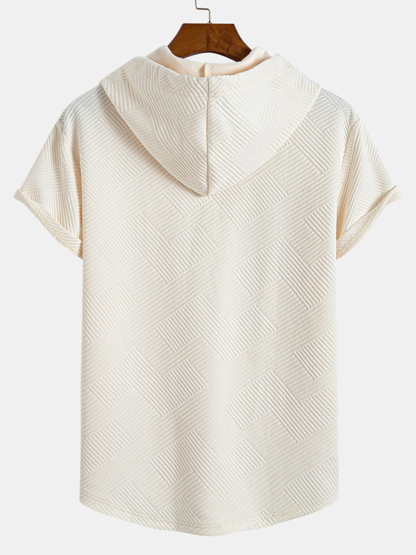 Gestreiftes Jacquard-Kapuzen-T-Shirt & Shorts - Image 7