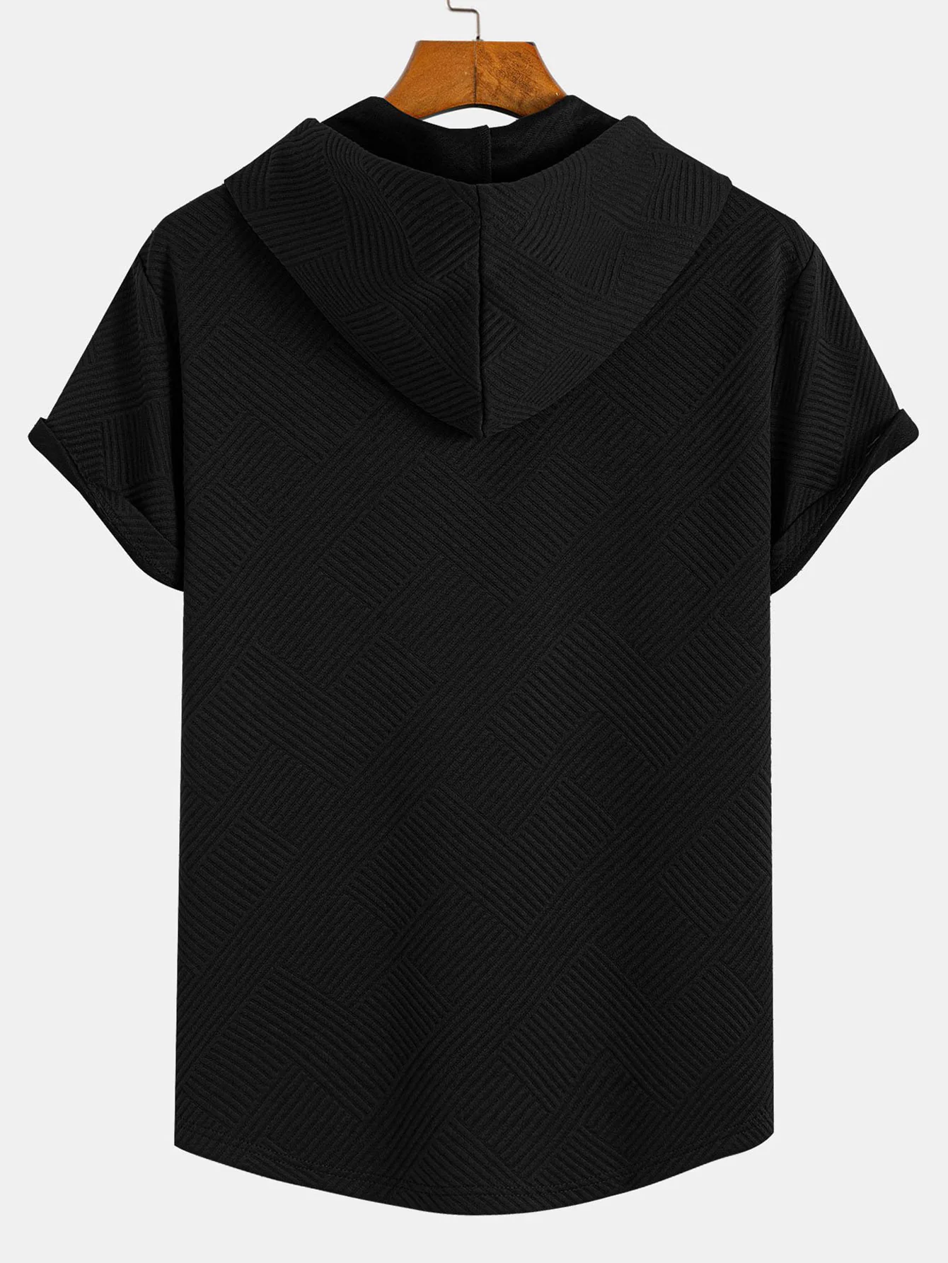 Gestreiftes Jacquard-Kapuzen-T-Shirt & Shorts - Image 9