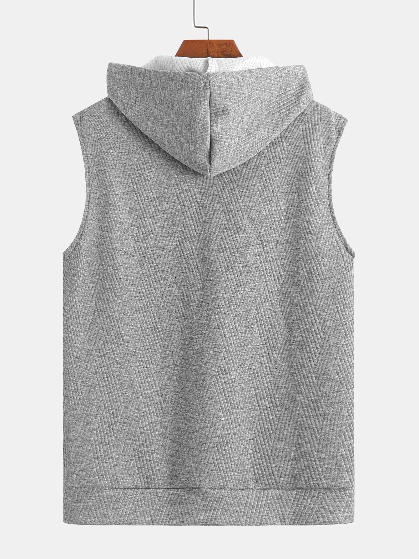 Gestreiftes Jacquard ärmelloses Kapuzen-T-Shirt & Shorts - Image 12