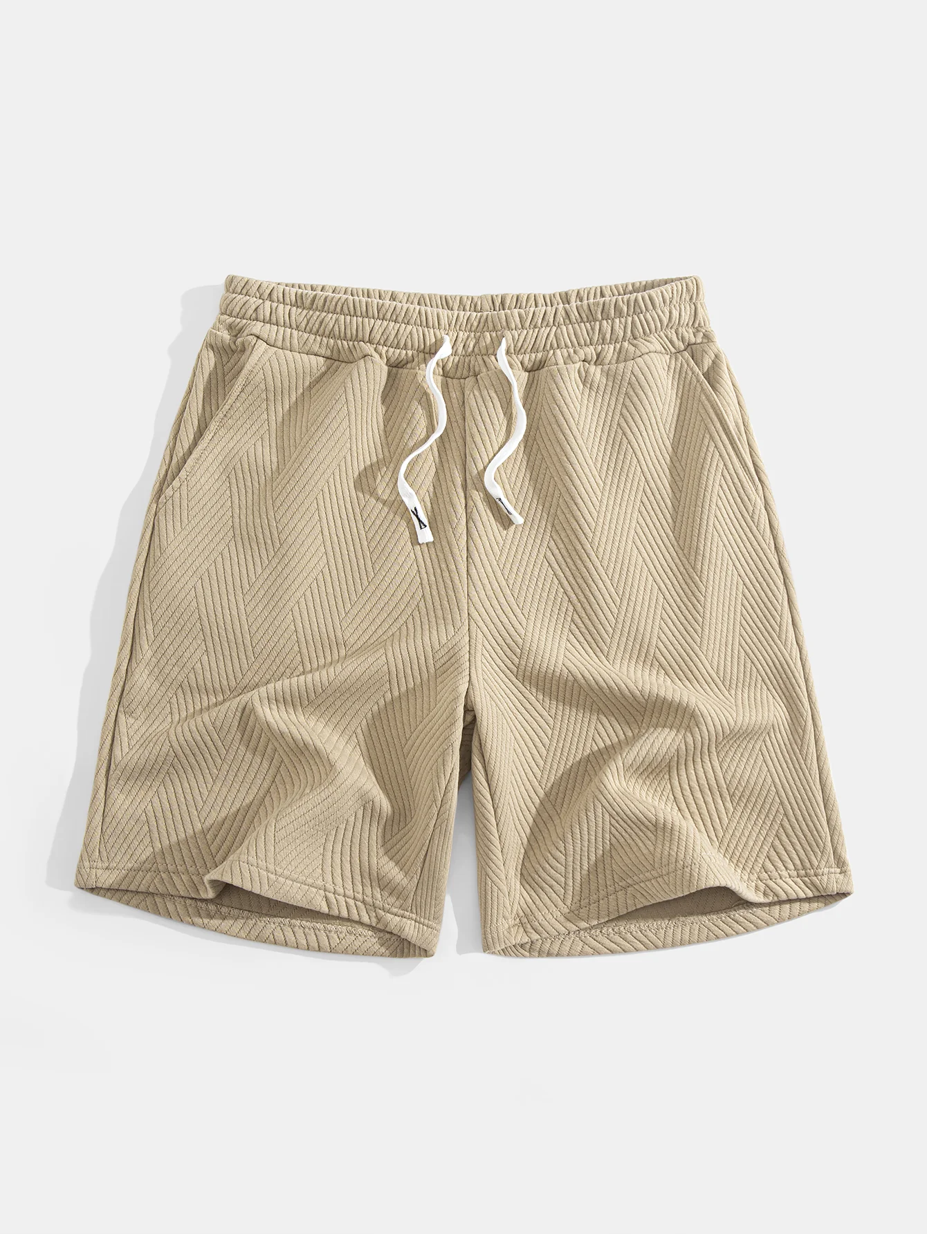Gestreiftes Jacquard ärmelloses Kapuzen-T-Shirt & Shorts - Image 15