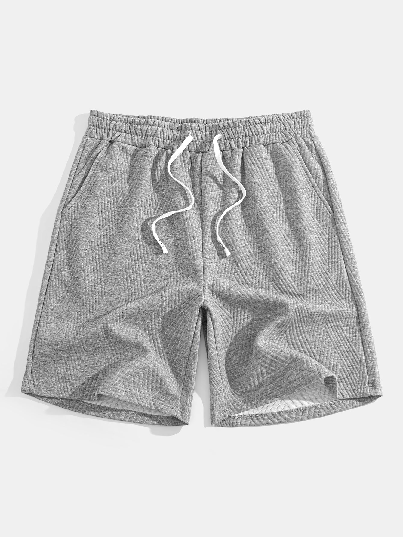 Gestreiftes Jacquard ärmelloses Kapuzen-T-Shirt & Shorts - Image 17