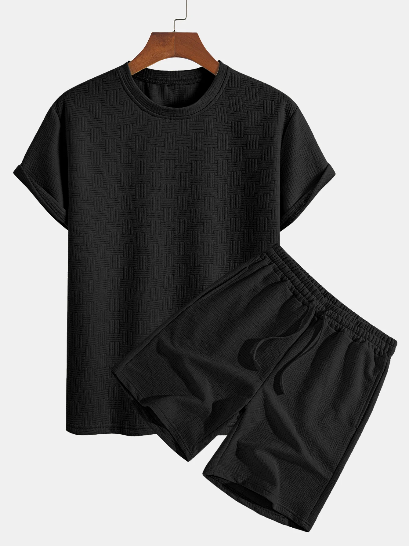 Gestreiftes Jacquard-T-Shirt & Shorts-Set - Image 2