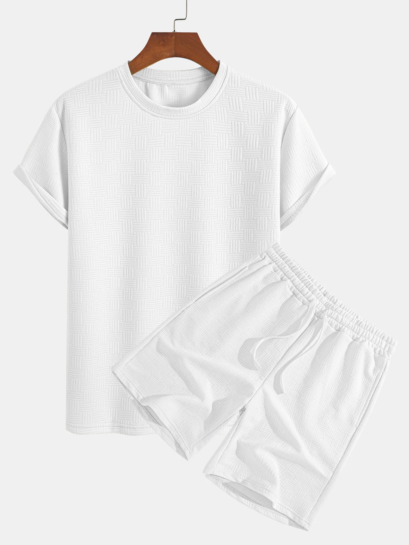 Gestreiftes Jacquard-T-Shirt & Shorts-Set - Image 3
