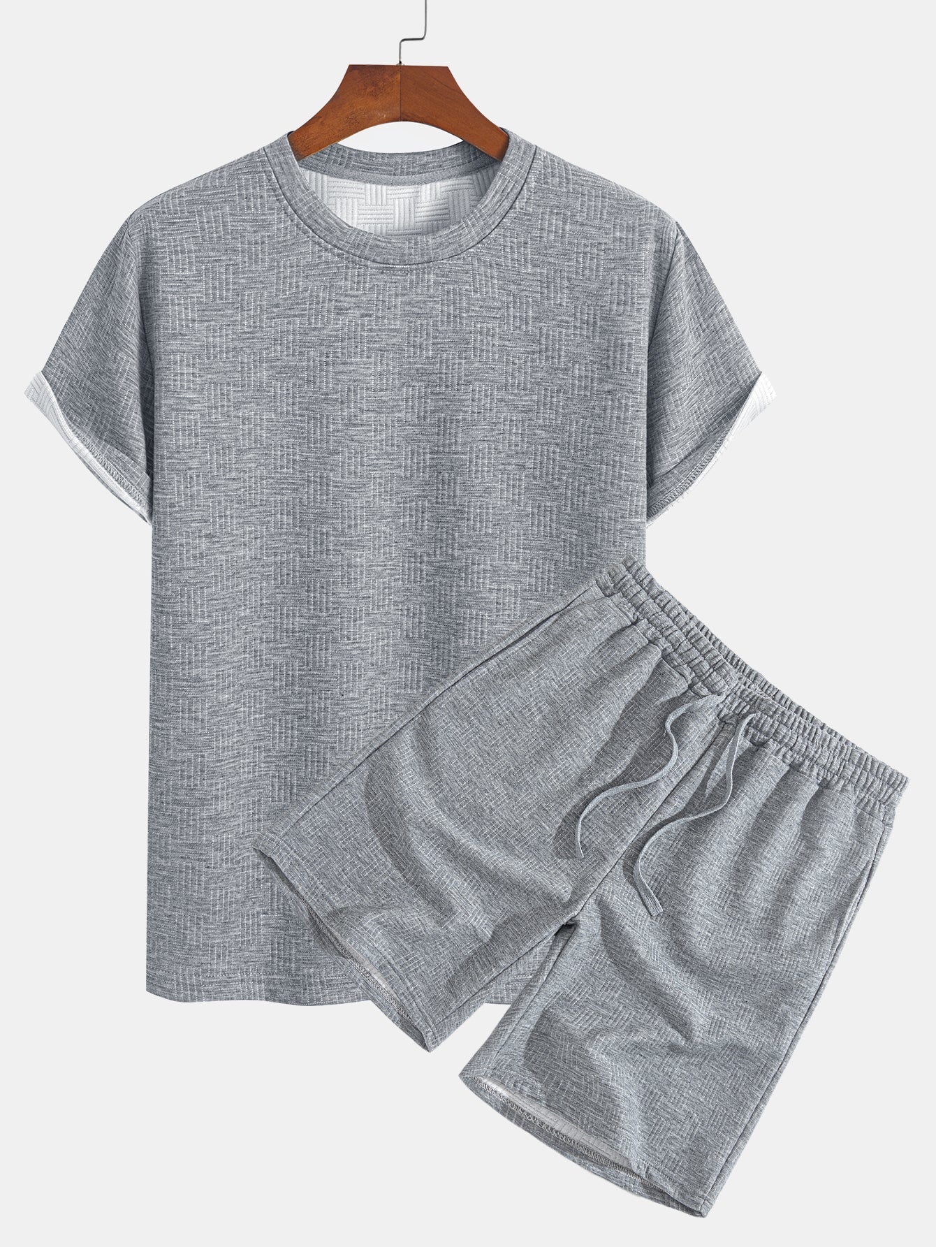 Gestreiftes Jacquard-T-Shirt & Shorts-Set - Image 4