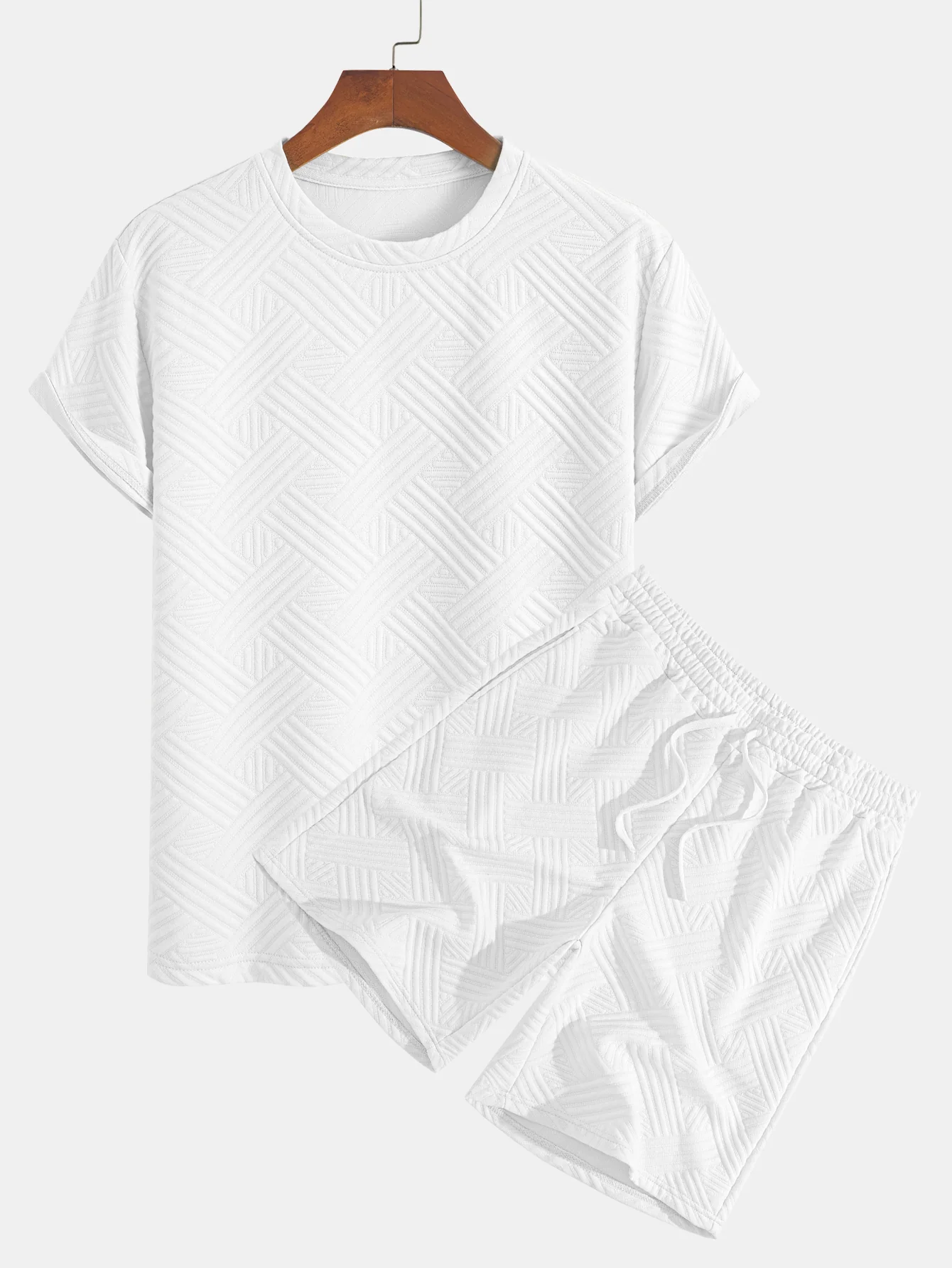 Gestreiftes Jacquard-T-Shirt & Shorts-Set - Image 2