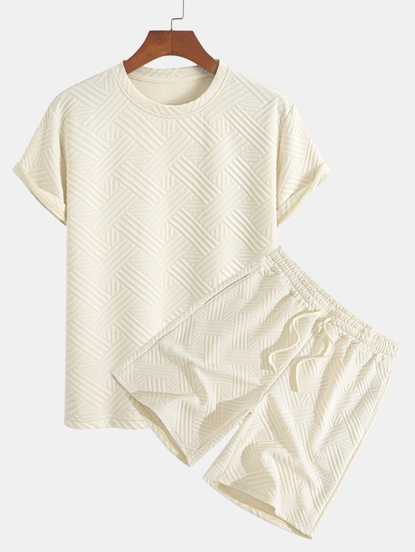 Gestreiftes Jacquard-T-Shirt & Shorts-Set - Image 4