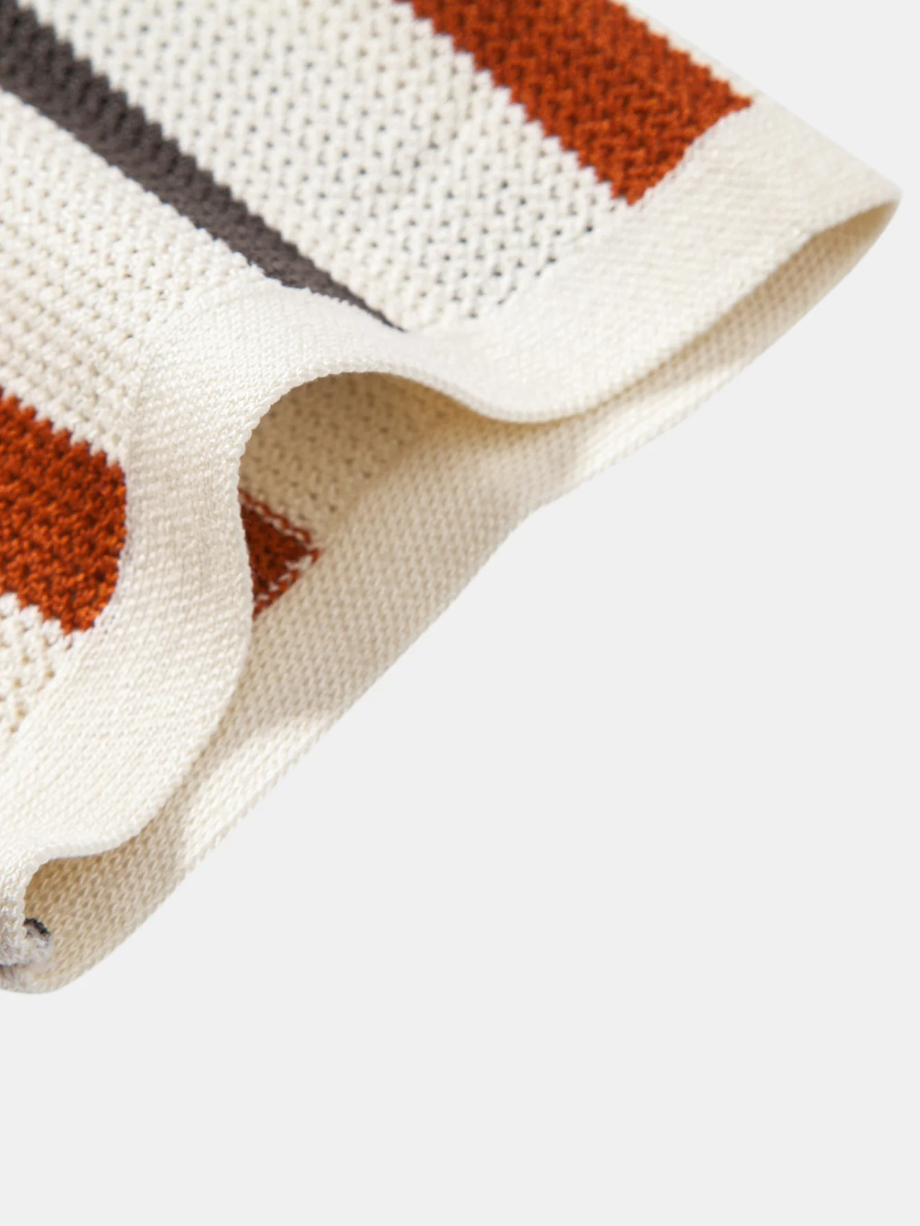 Striped Knit Johnny Collar Polo - Image 5