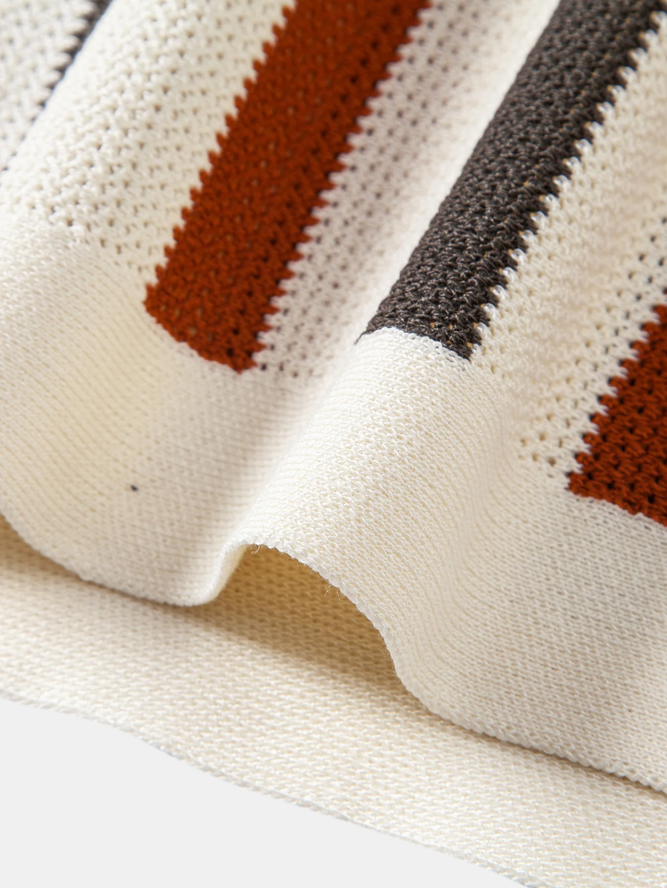 Striped Knit Johnny Collar Polo - Image 6
