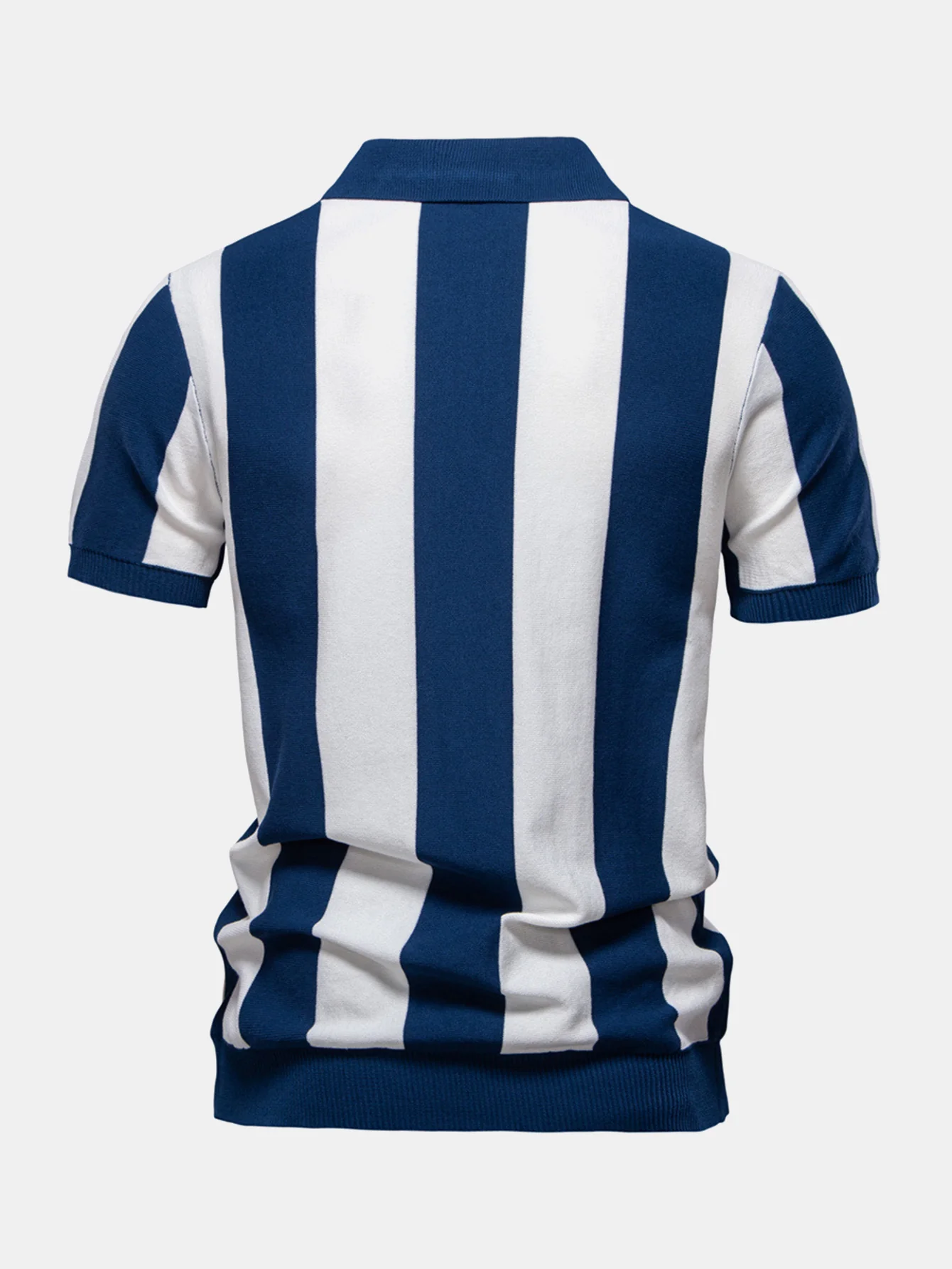 Gestreiftes Strick-Poloshirt mit Reißverschluss - Image 2