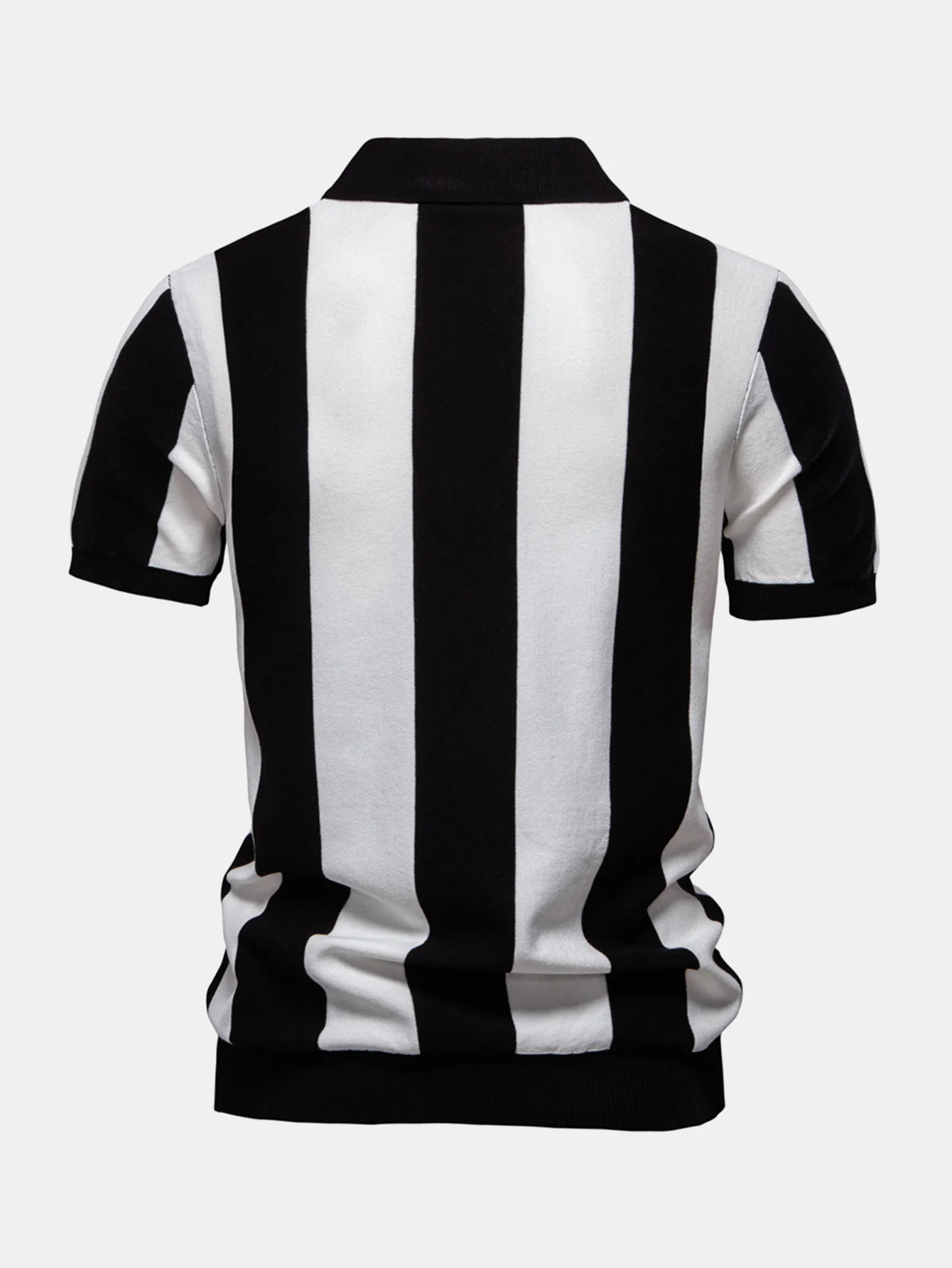 Gestreiftes Strick-Poloshirt mit Reißverschluss - Image 4