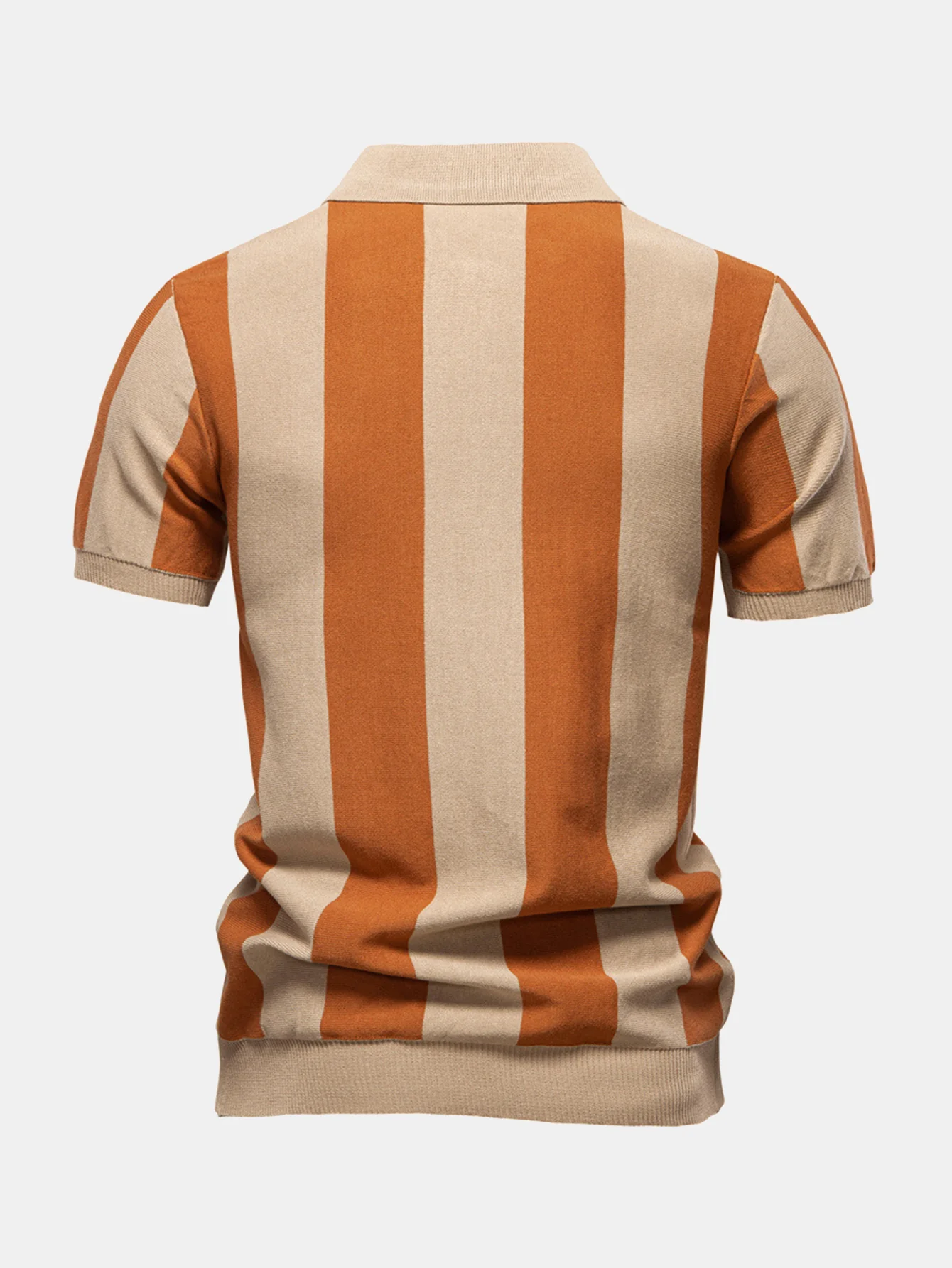 Gestreiftes Strick-Poloshirt mit Reißverschluss - Image 6