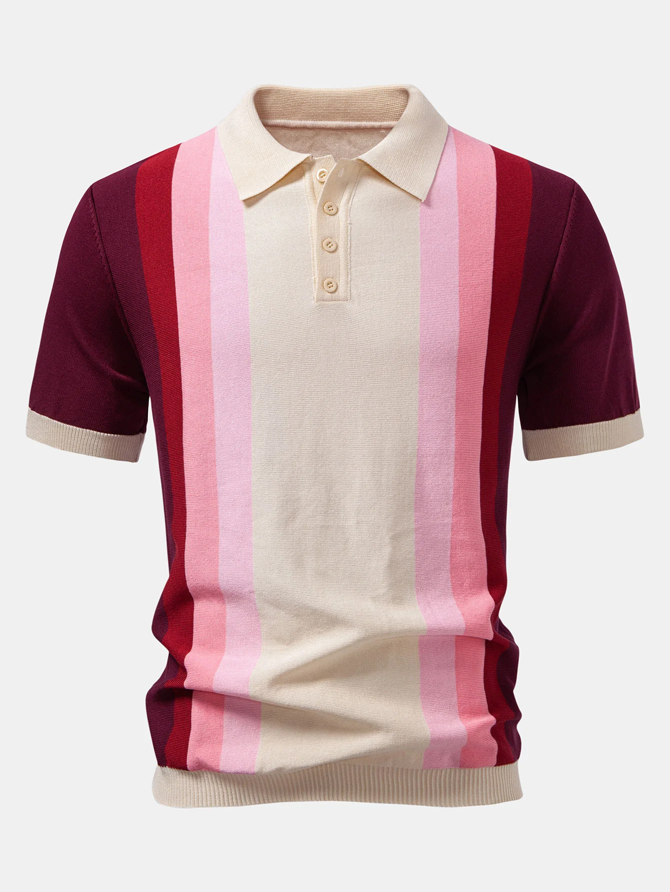 Gestreiftes gestricktes Poloshirts-Shirt - Image 3