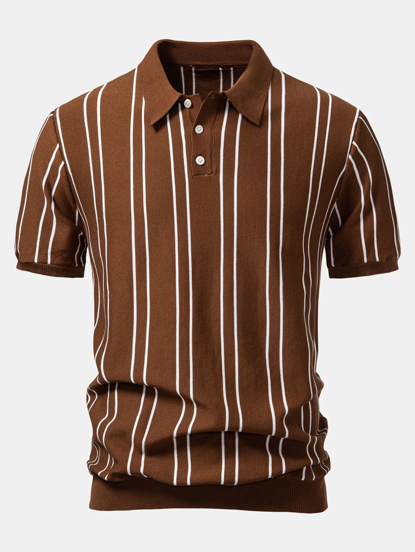 Gestreiftes Strick-Poloshirt & Schlanke, zulaufende Hose - Image 5