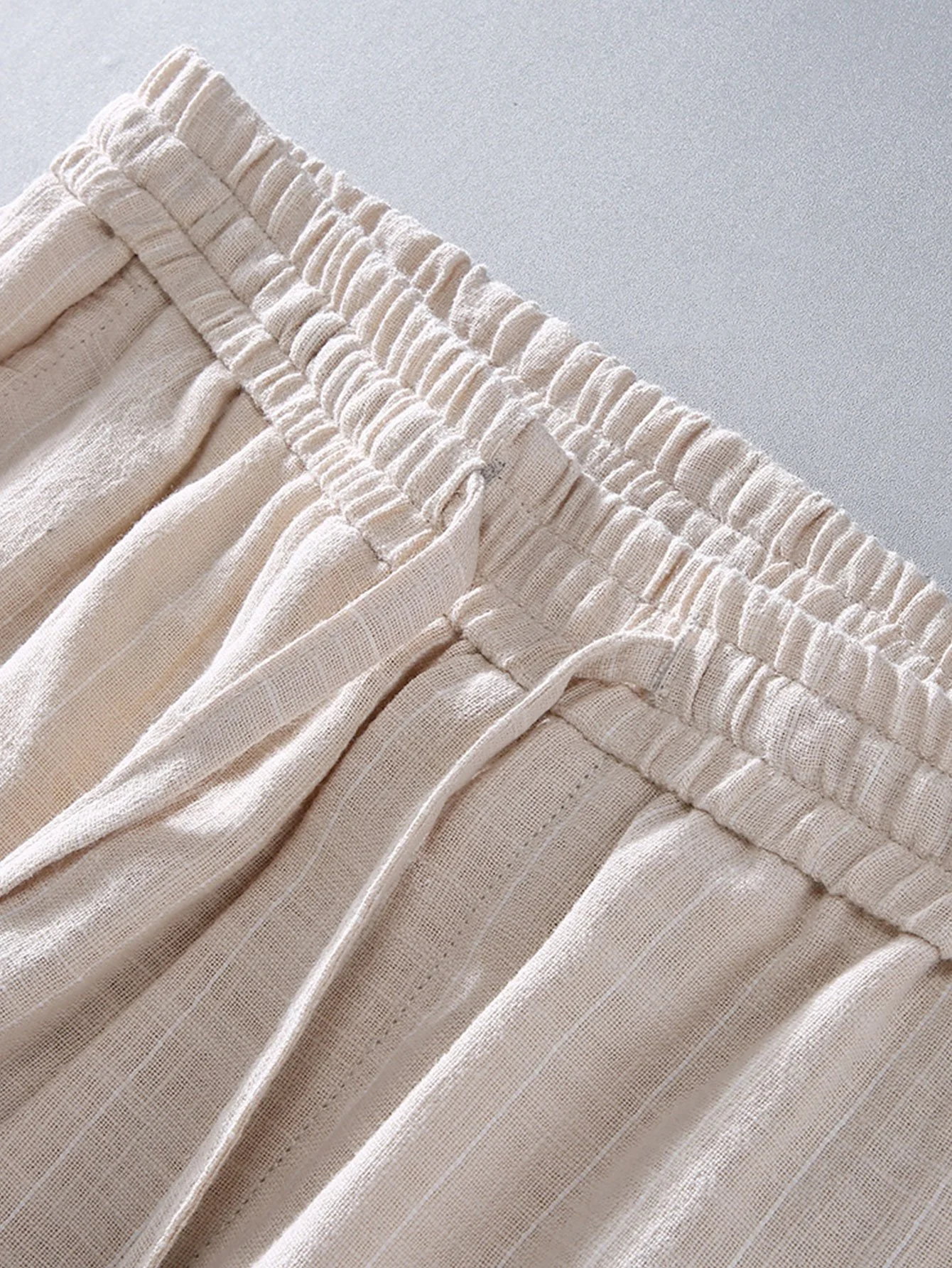 Gestreifte Leinen-Baumwoll-Mix Cropped-Hosen - Image 7