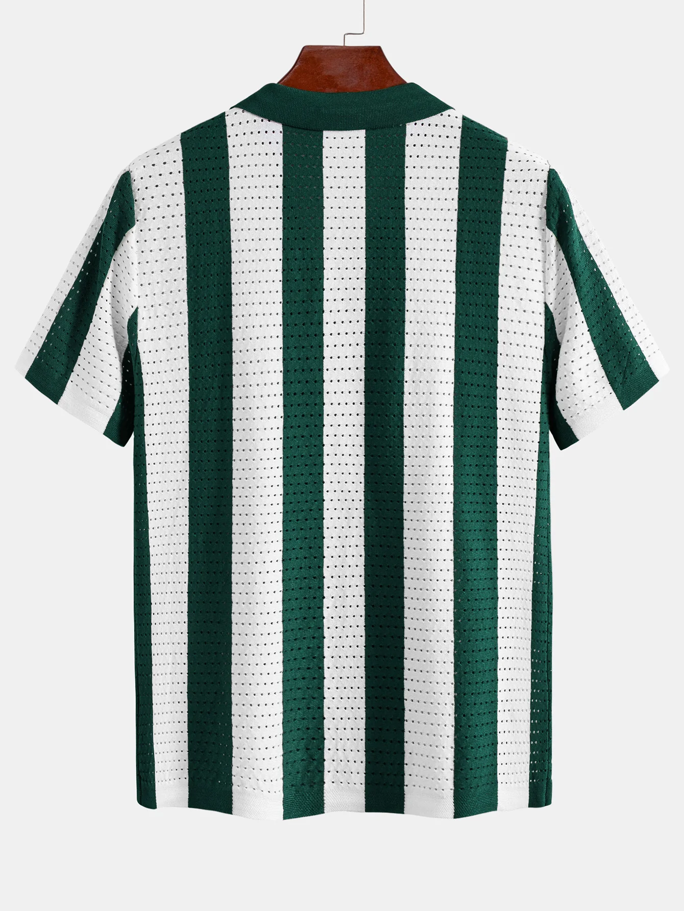 Gestreiftes Netzstrickhemd - Image 6