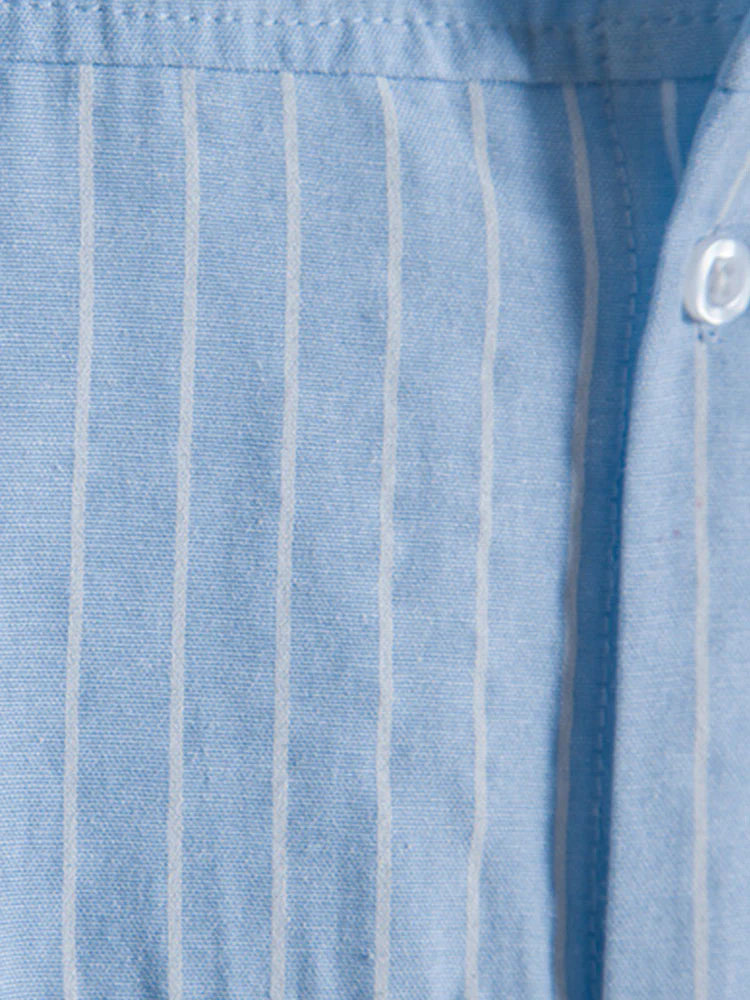 Gestreifte Patchwork-Knopfhemd - Image 4