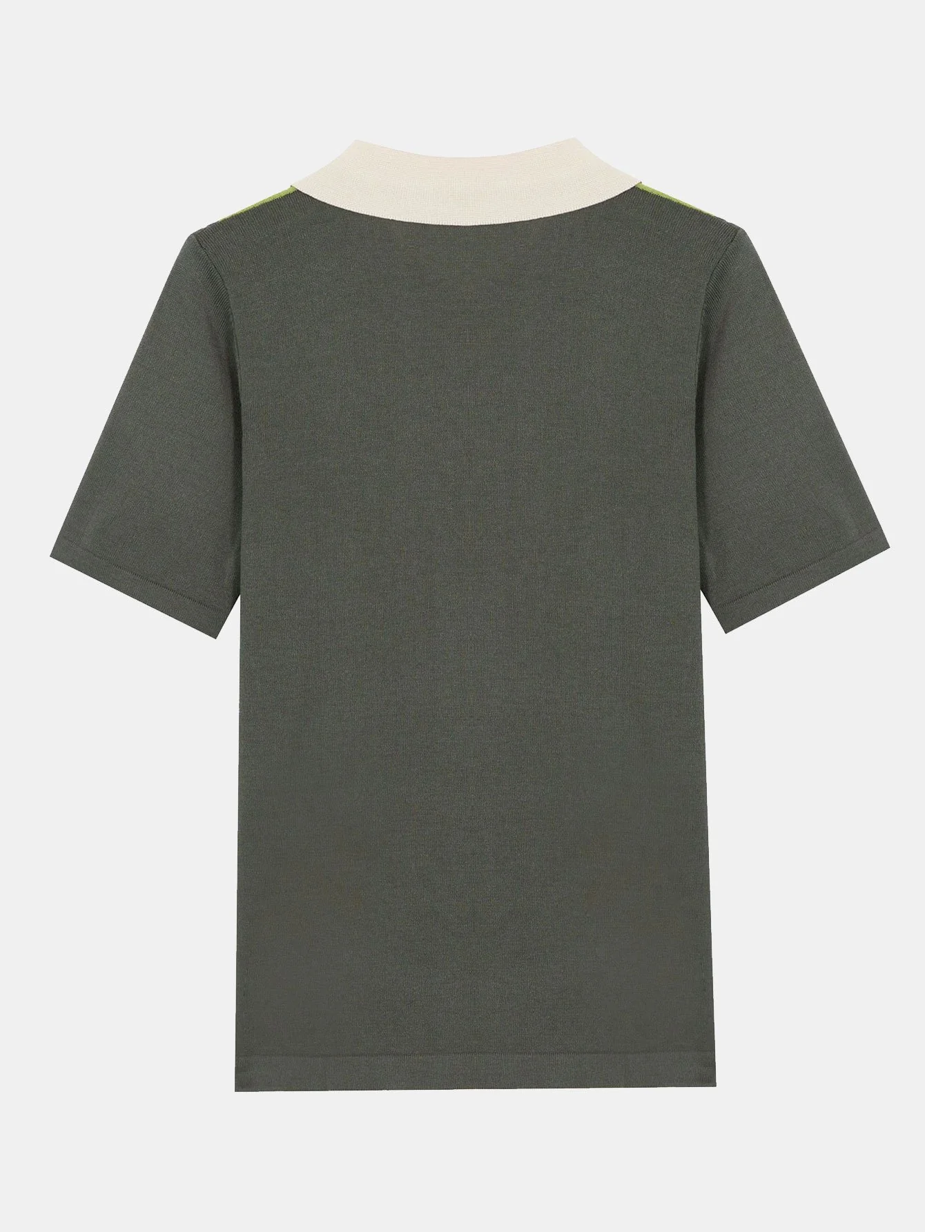 Gestreiftes Kurzarm-Farbblock-Polo-Sweater - Image 2