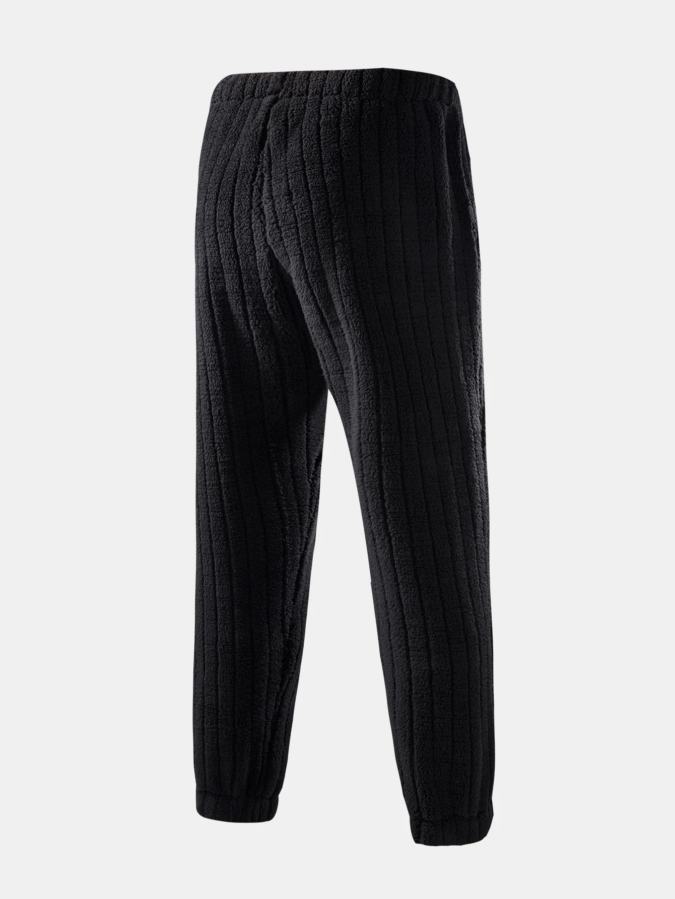 Striped Teddy Fleece Jogger Pants - Image 5