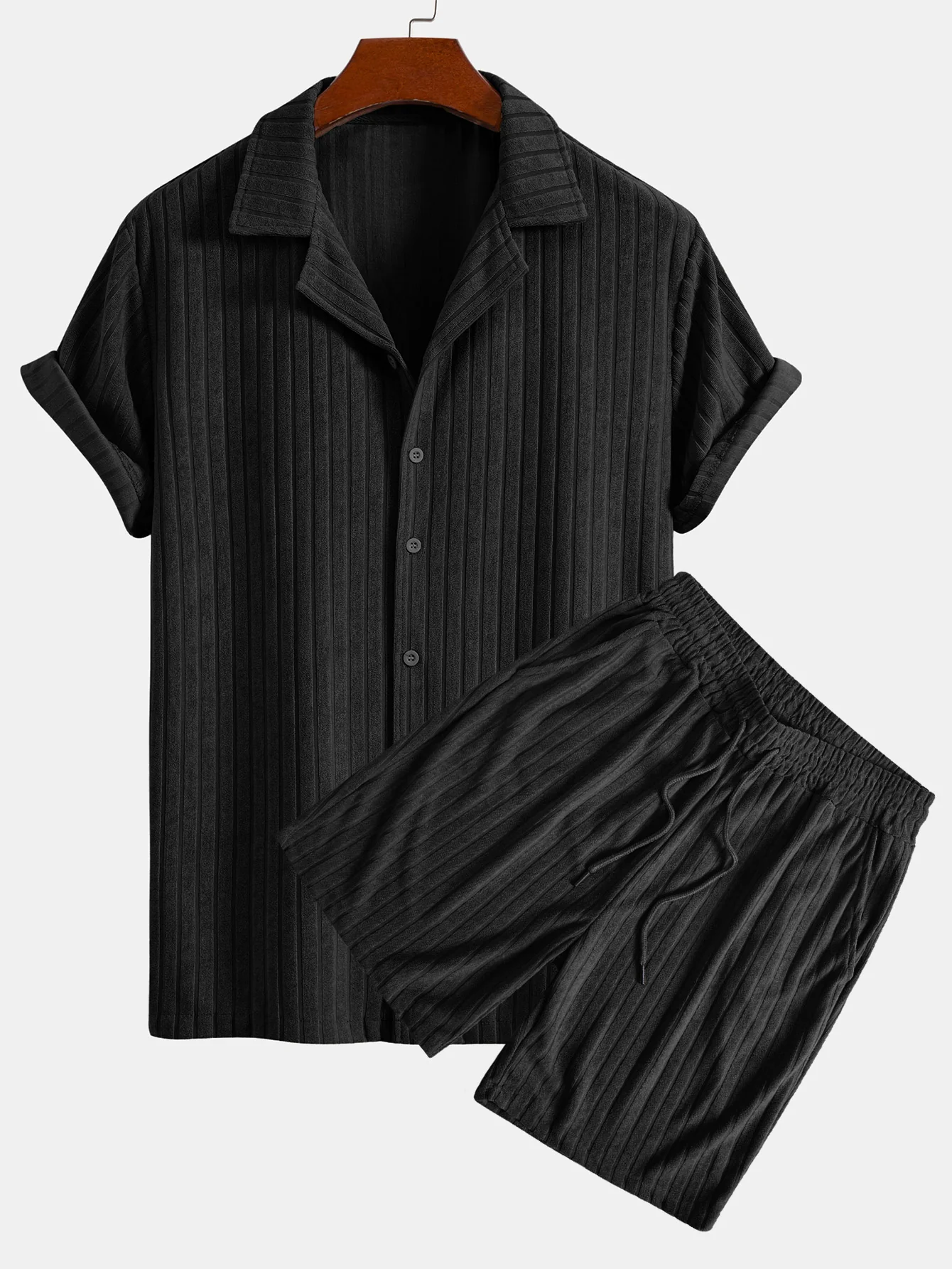 Striped Terry Cuban Shirt & Striped Terry Cuban Shorts - Image 2