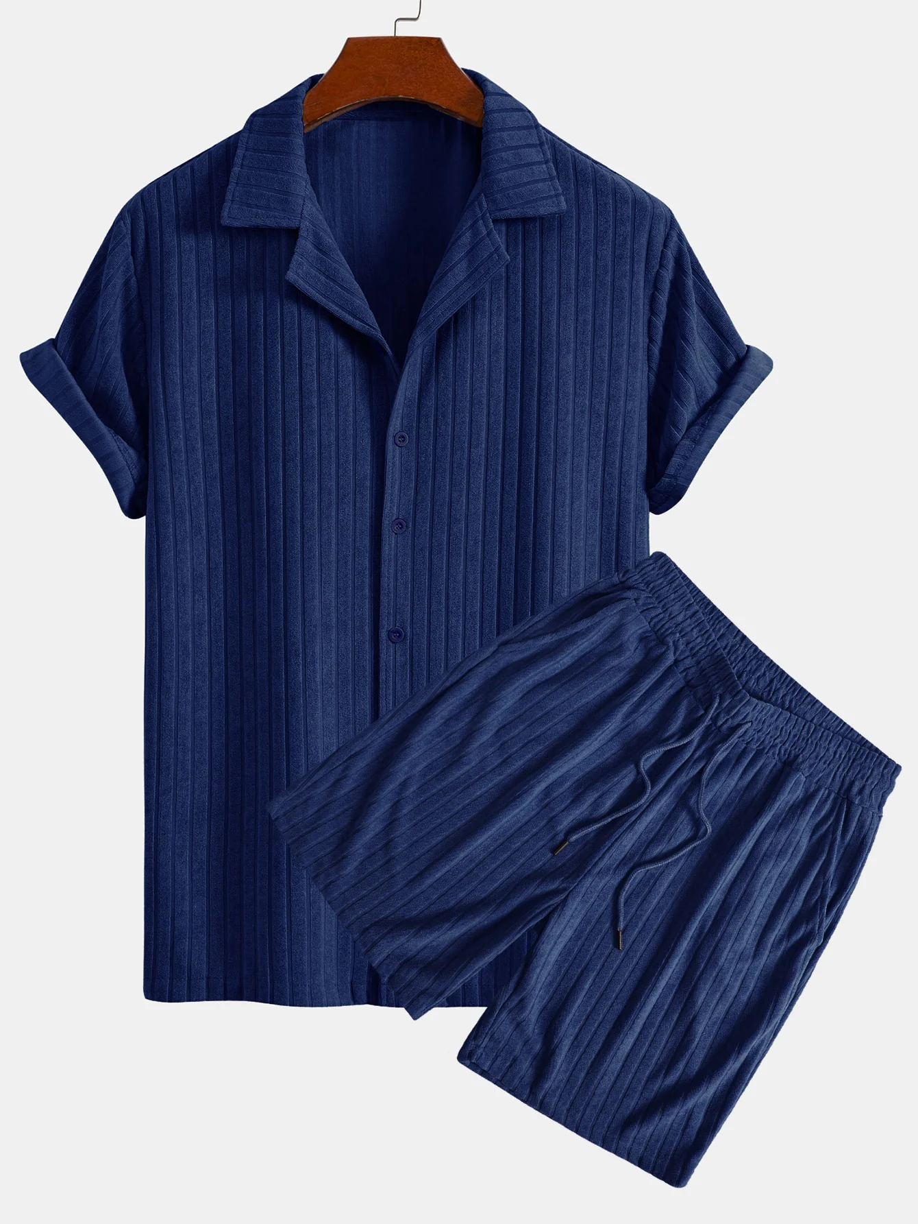 Striped Terry Cuban Shirt & Striped Terry Cuban Shorts - Image 4
