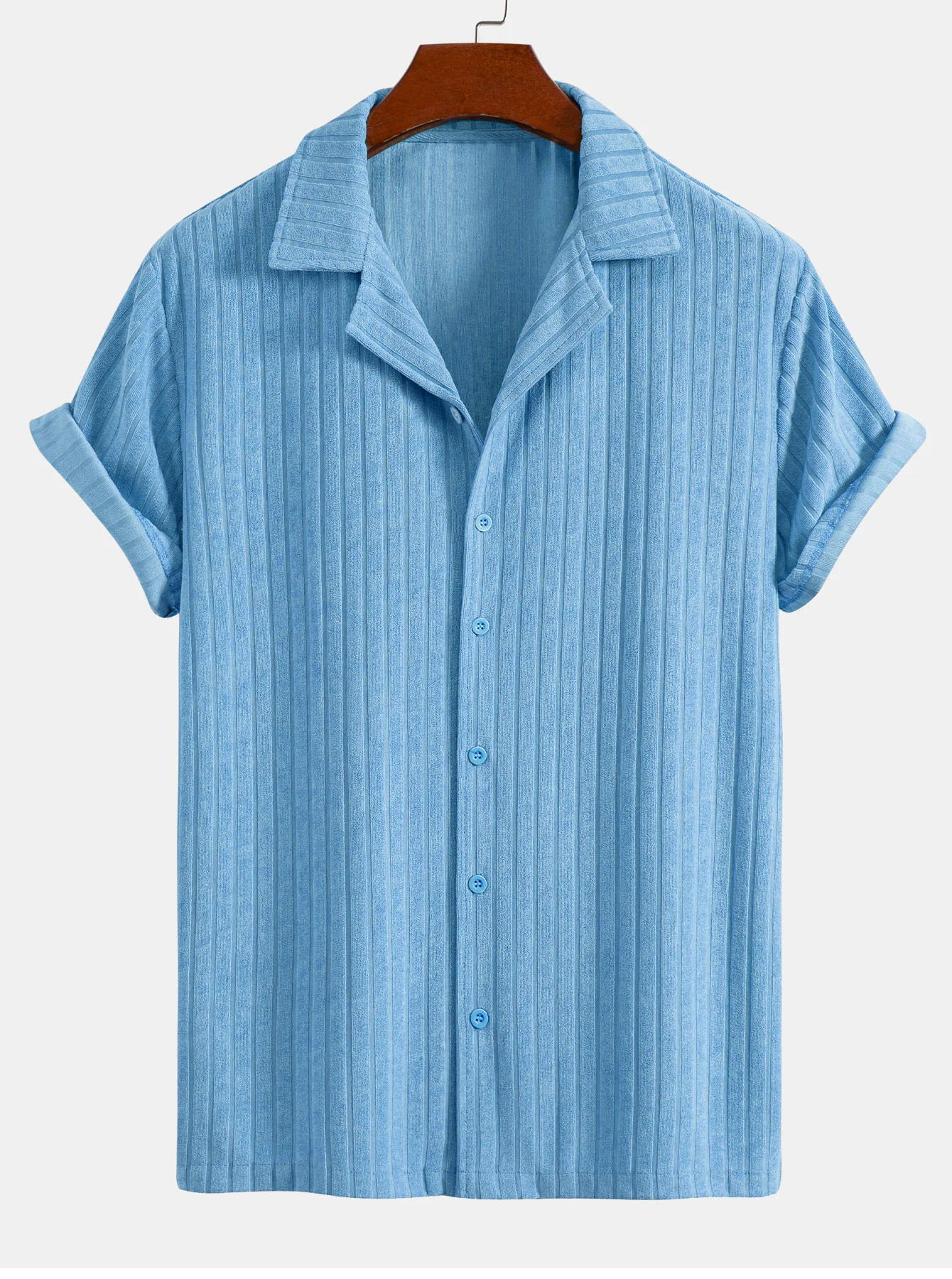 Striped Terry Cuban Shirt & Striped Terry Cuban Shorts - Image 9