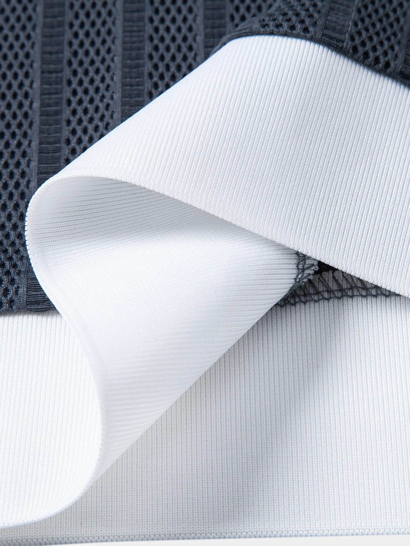 Striped Textured Johnny Collar Open Knit Polo - Image 14