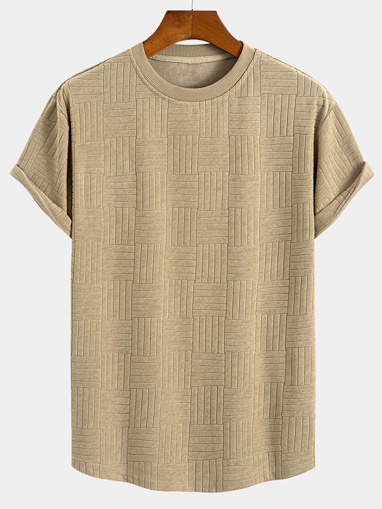 Gestreifter Frottee-Textur Bogen Saum T-Shirt & Shorts - Image 5