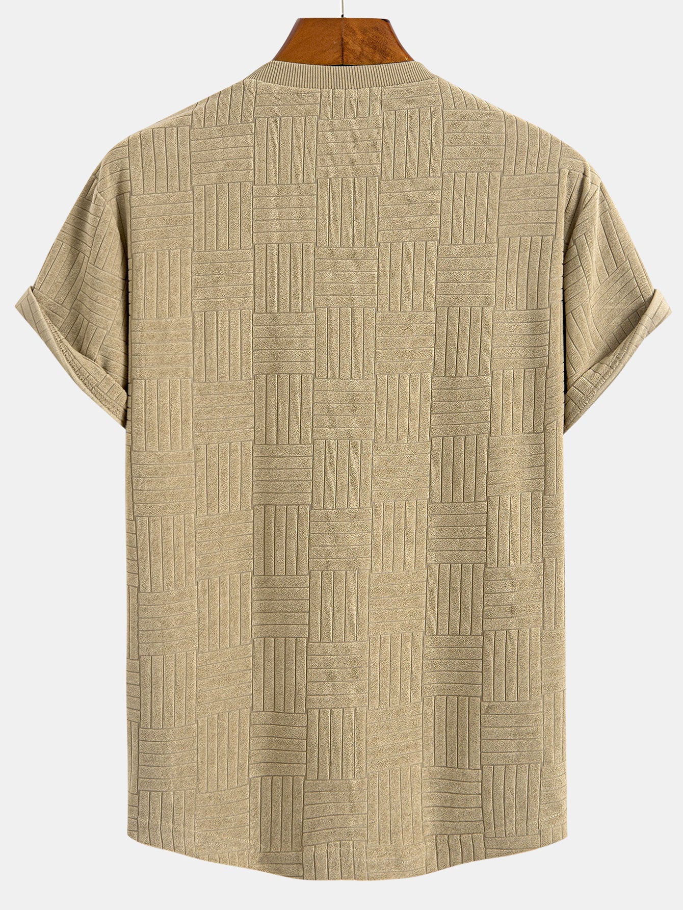 Gestreifter Frottee-Textur Bogen Saum T-Shirt & Shorts - Image 6
