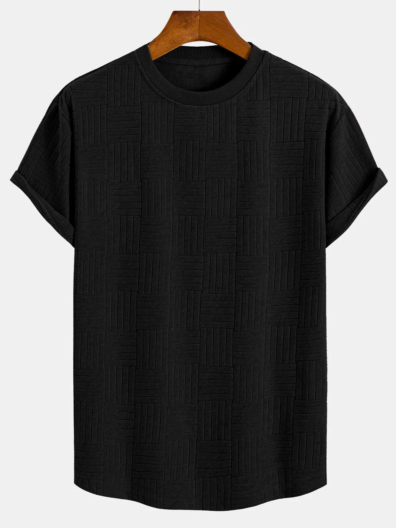 Gestreifter Frottee-Textur Bogen Saum T-Shirt & Shorts - Image 7