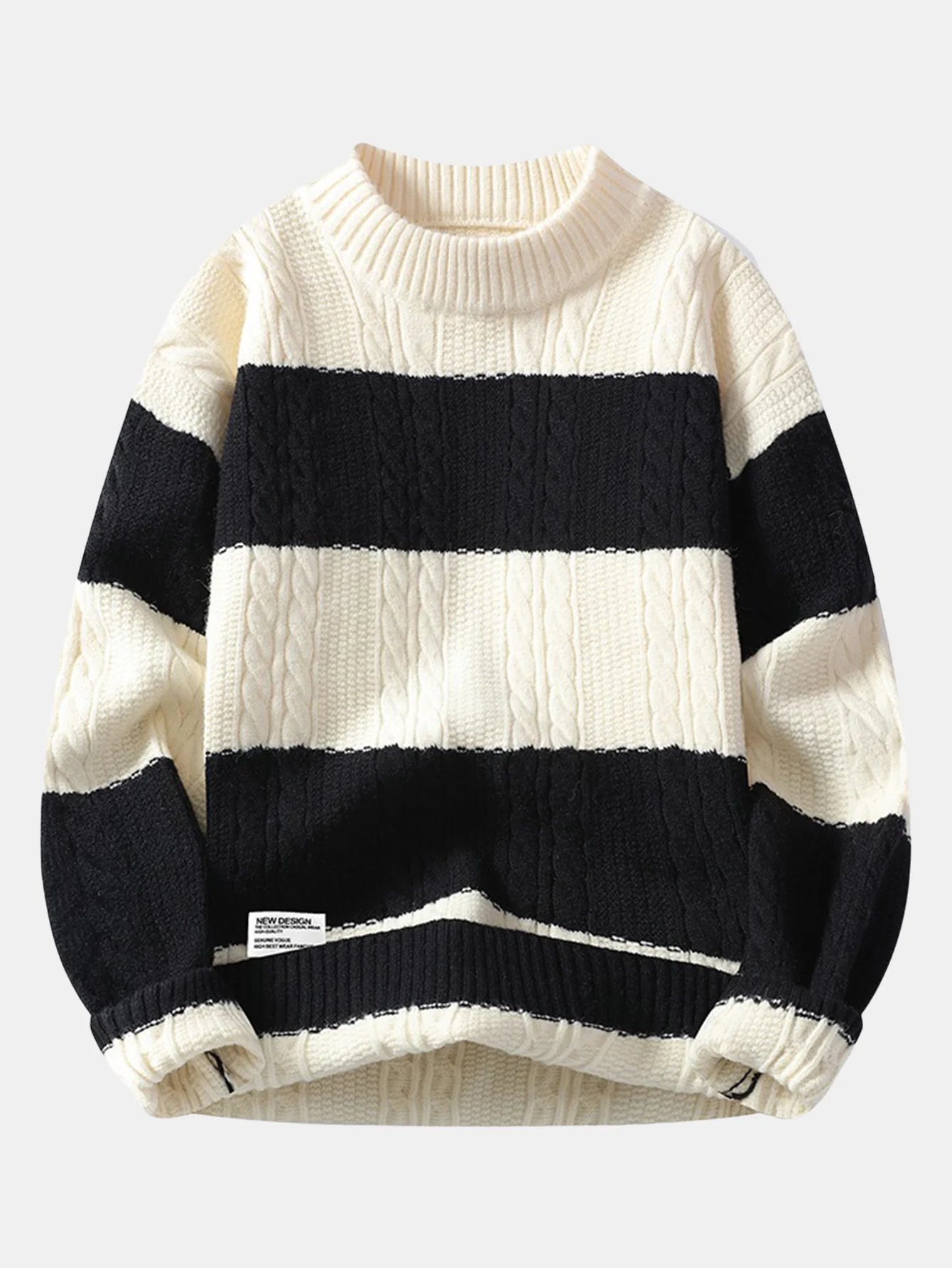 Striped Twist Jacquard Sweater - Image 2