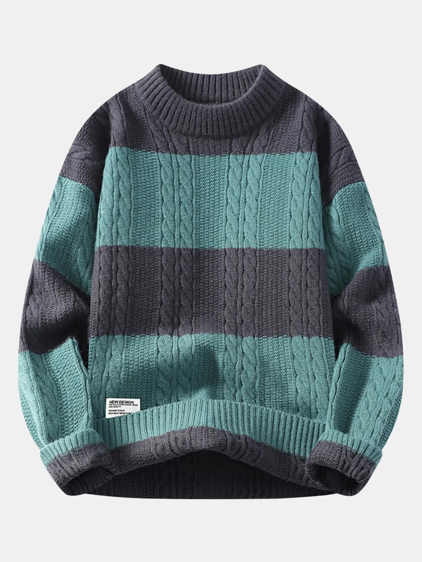 Striped Twist Jacquard Sweater - Image 4