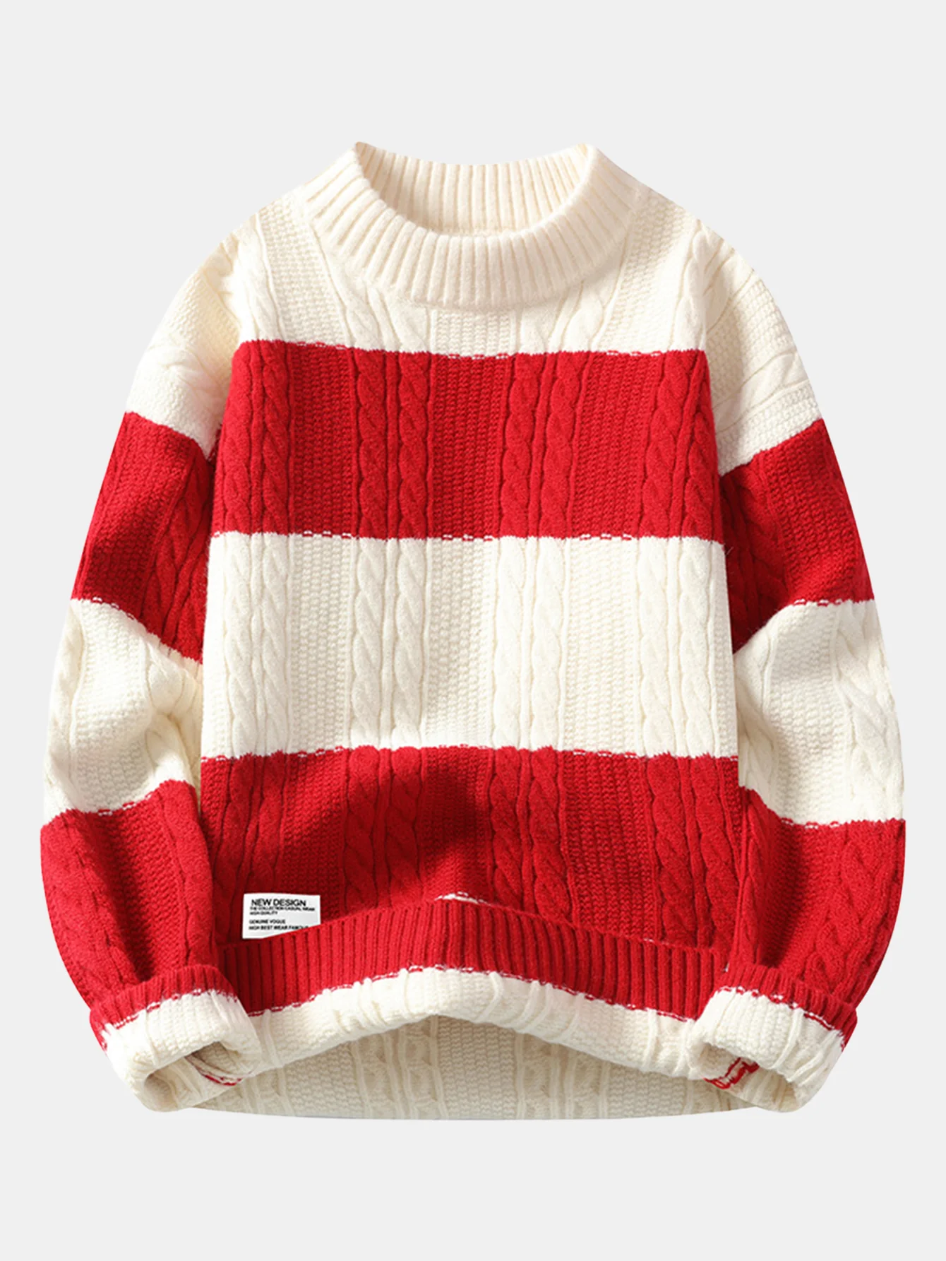 Striped Twist Jacquard Sweater - Image 5
